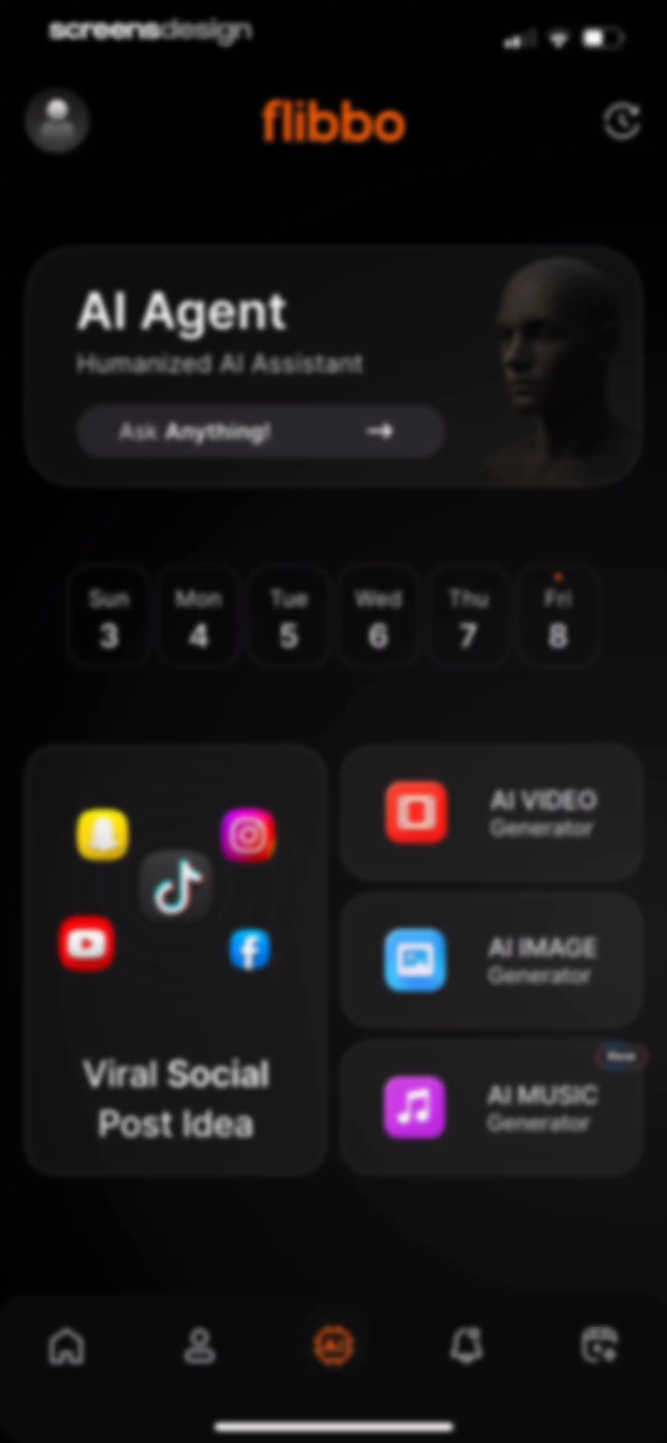 Flibbo - AI Video Image Music screen 123