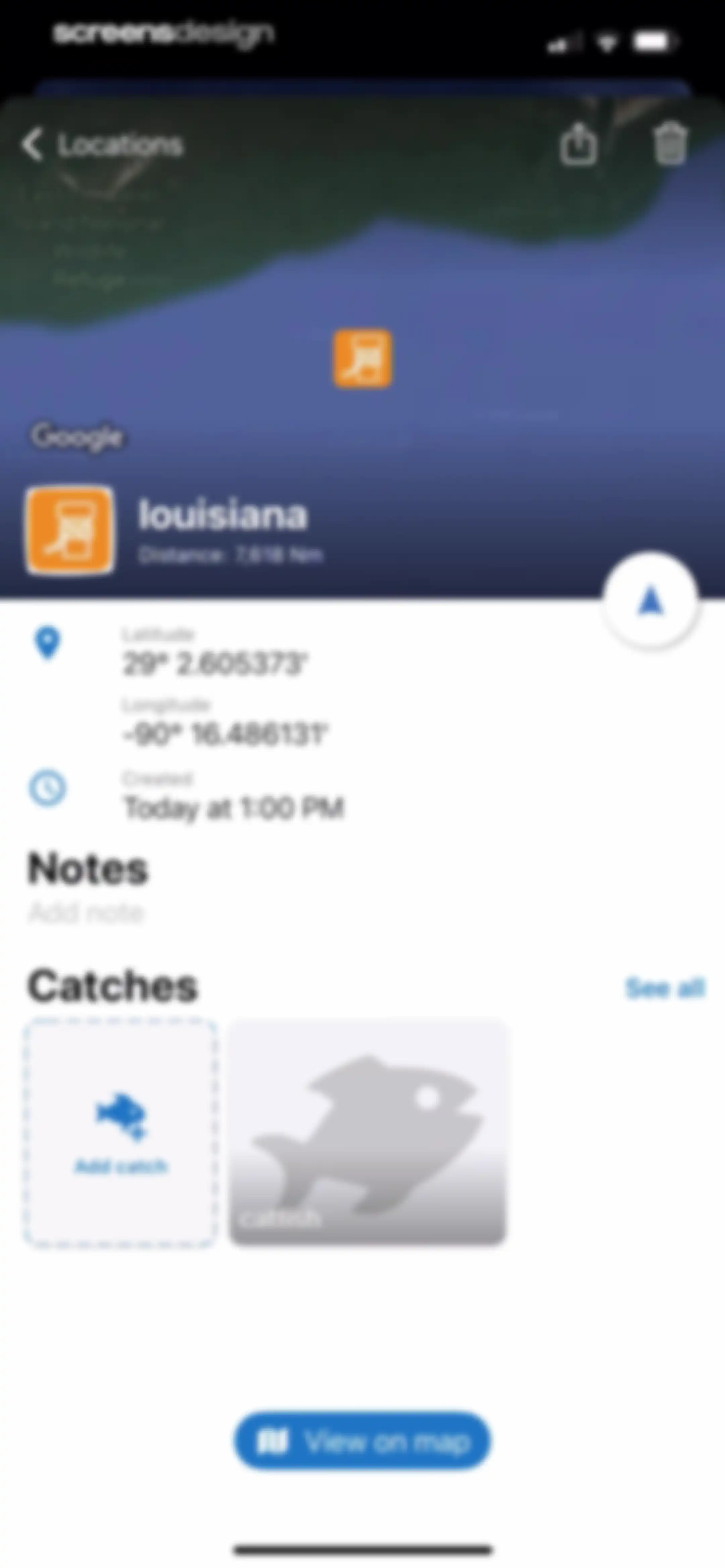 Fishing Points: Map & Forecast screen 75