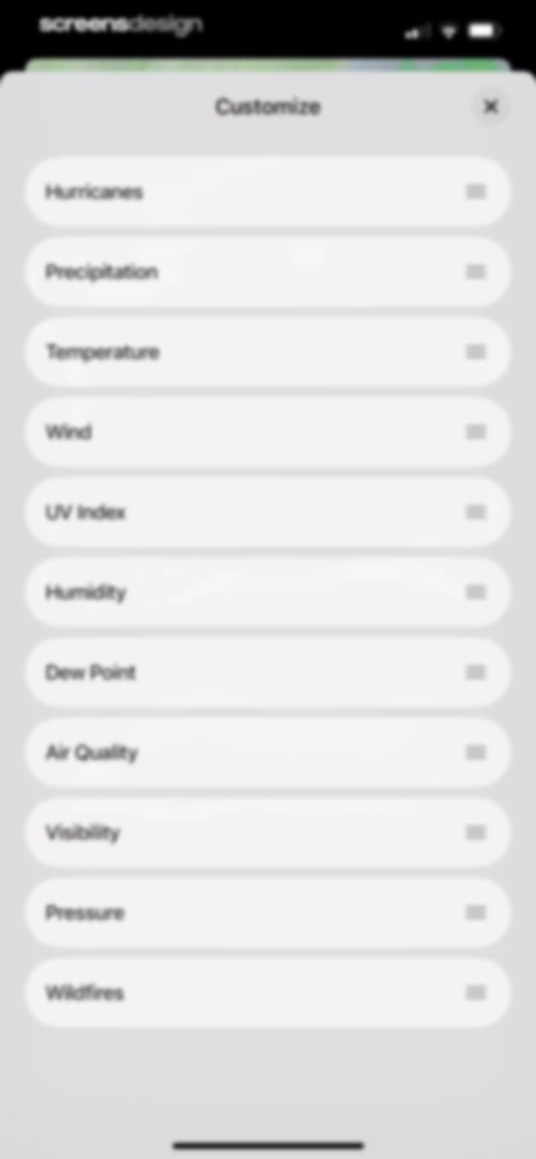 Element: Weather Radar screen 31