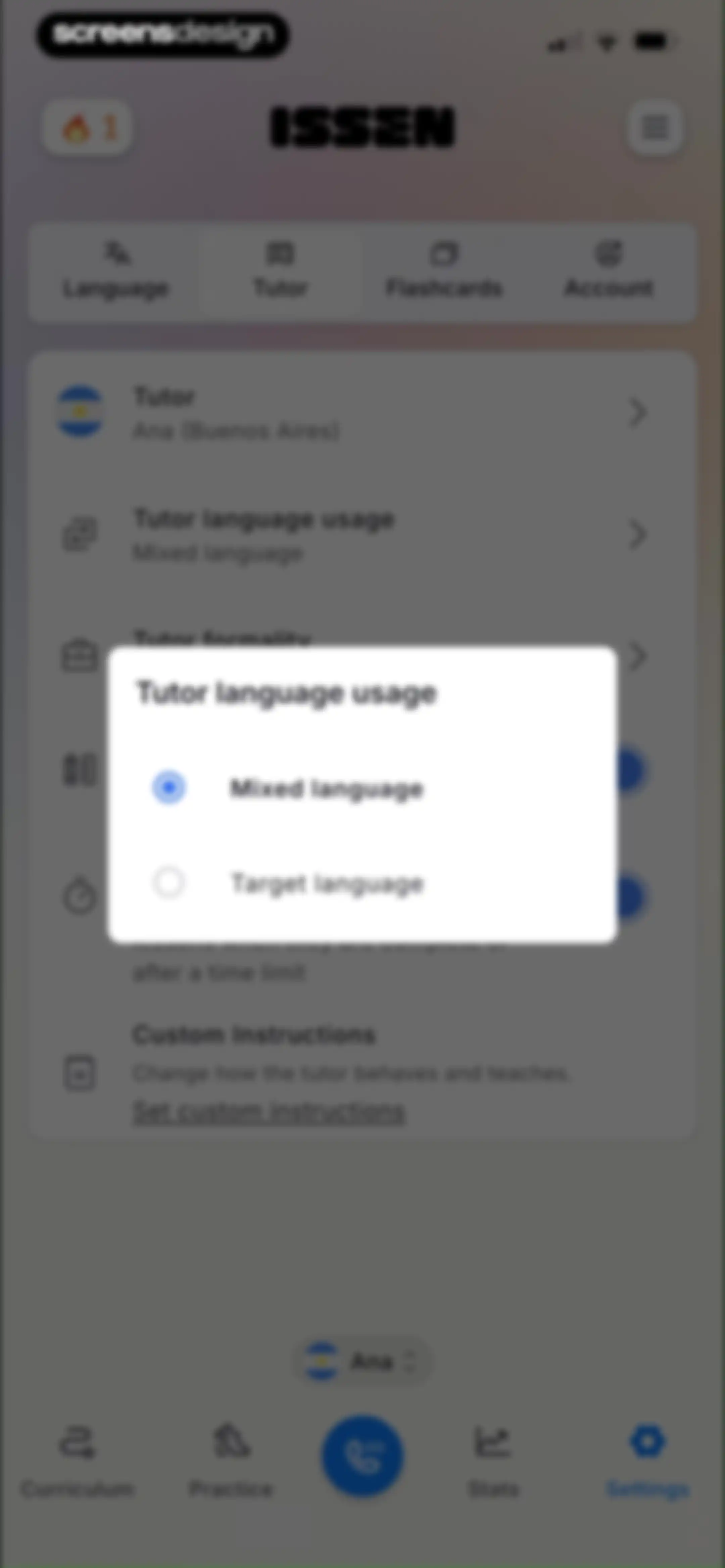 ISSEN - Voice Tutor screen 73