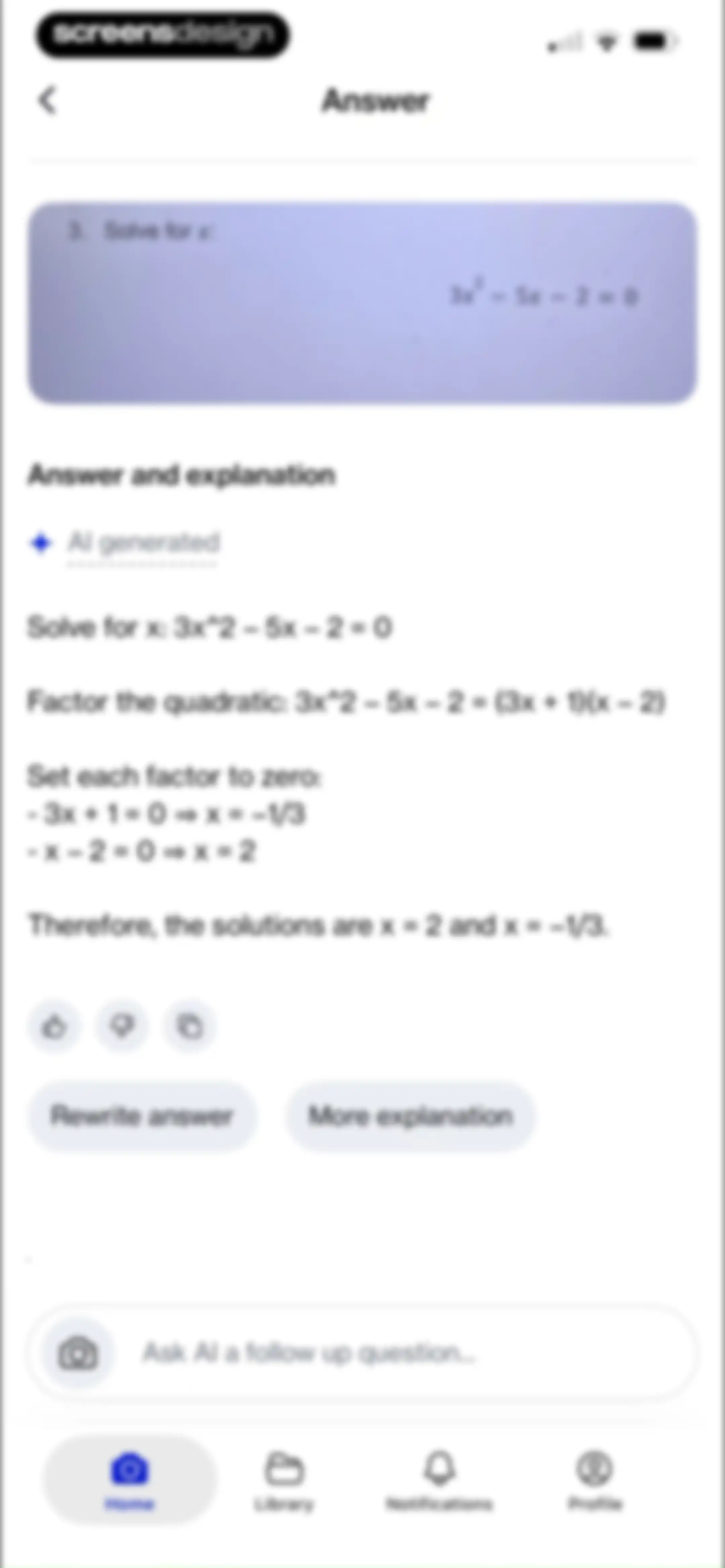 Course Hero: AI Homework Help screen 47