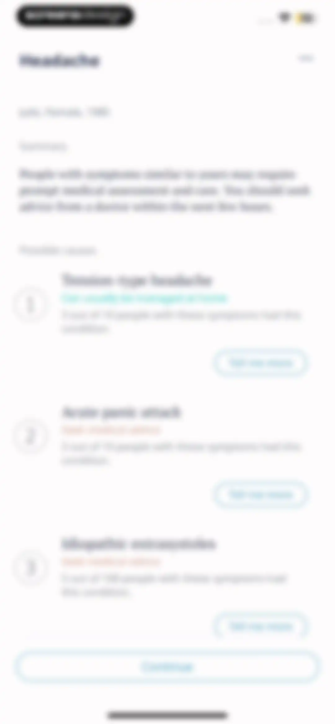 Ada - your health portal screen 39
