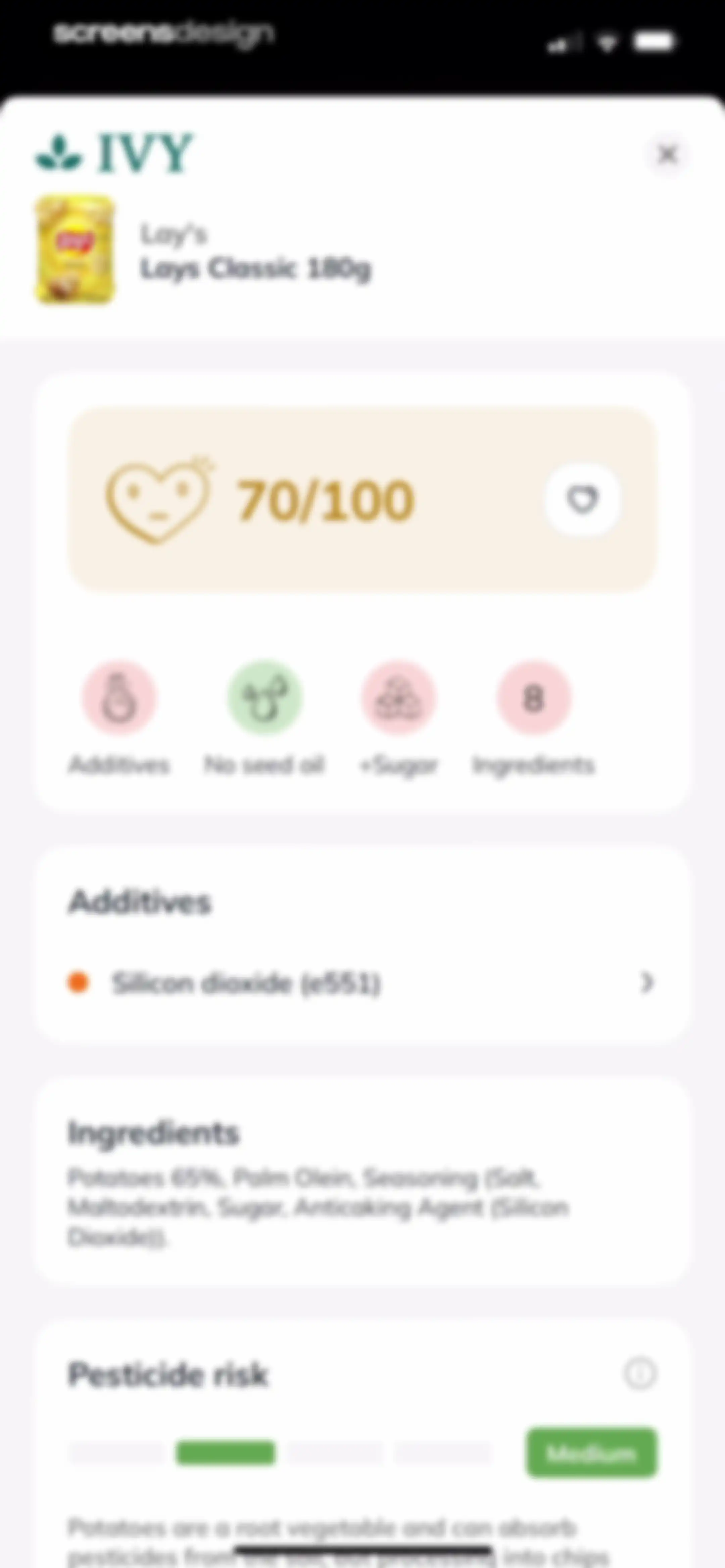 Ivy: Processed Food Scanner screen 43