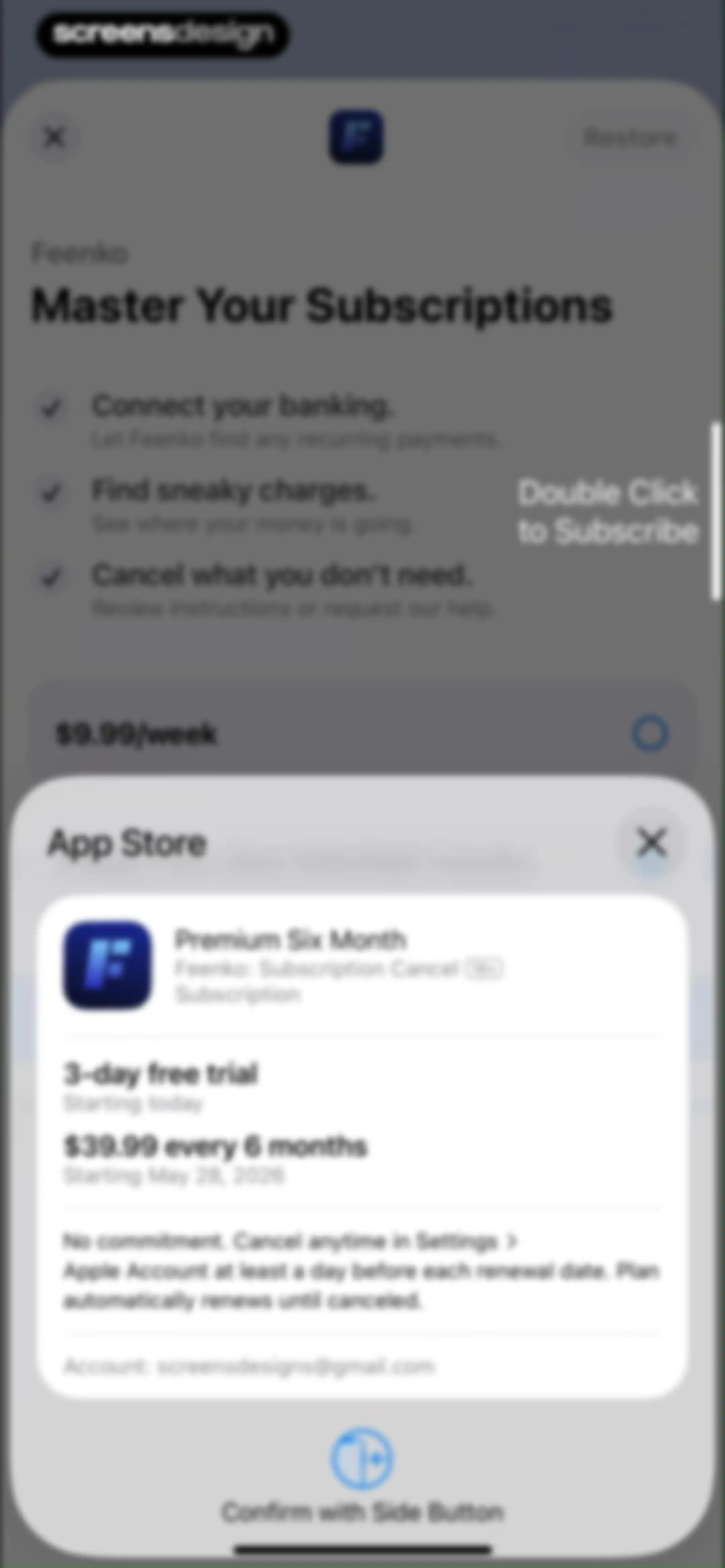 Feenko: Cancel Subscription screen 17