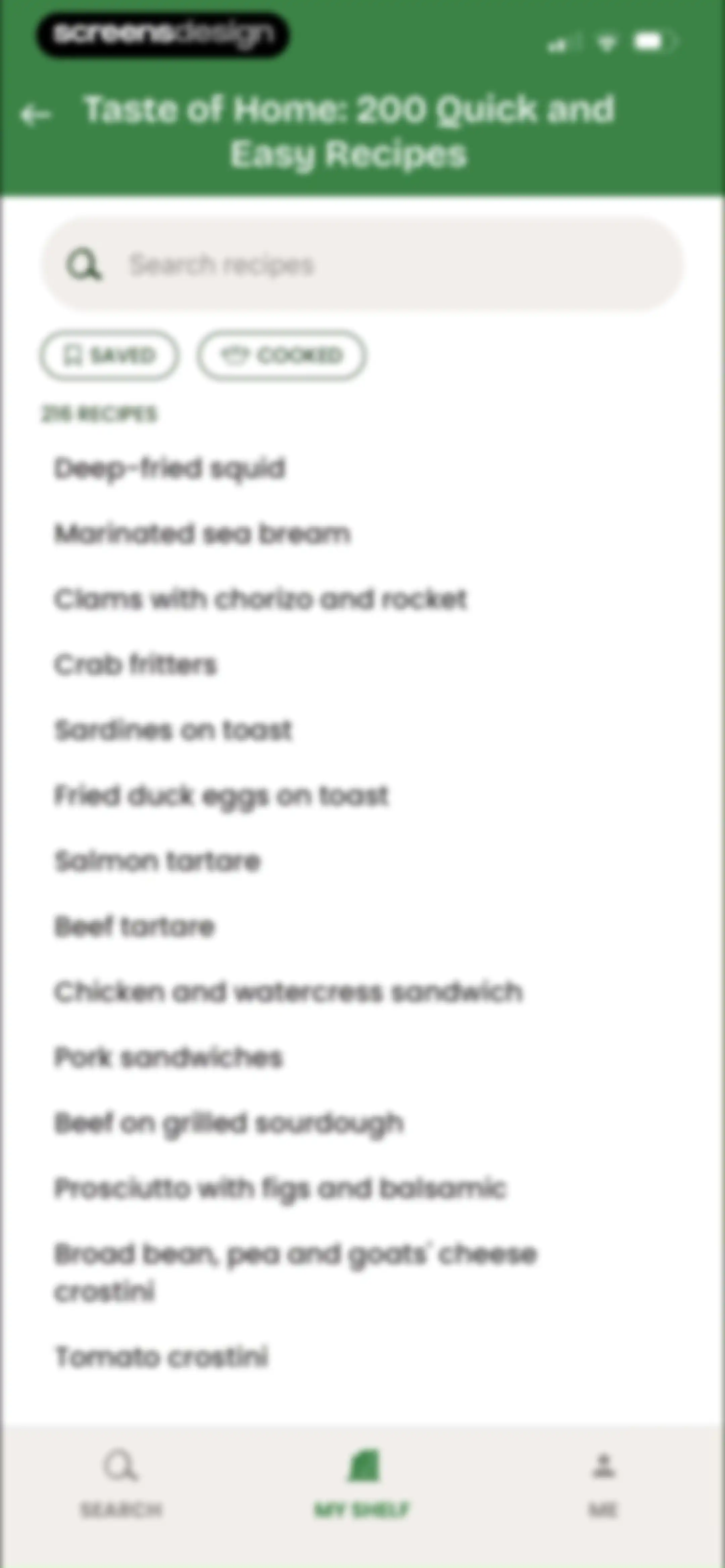 CookShelf: Search Cookbooks screen 62