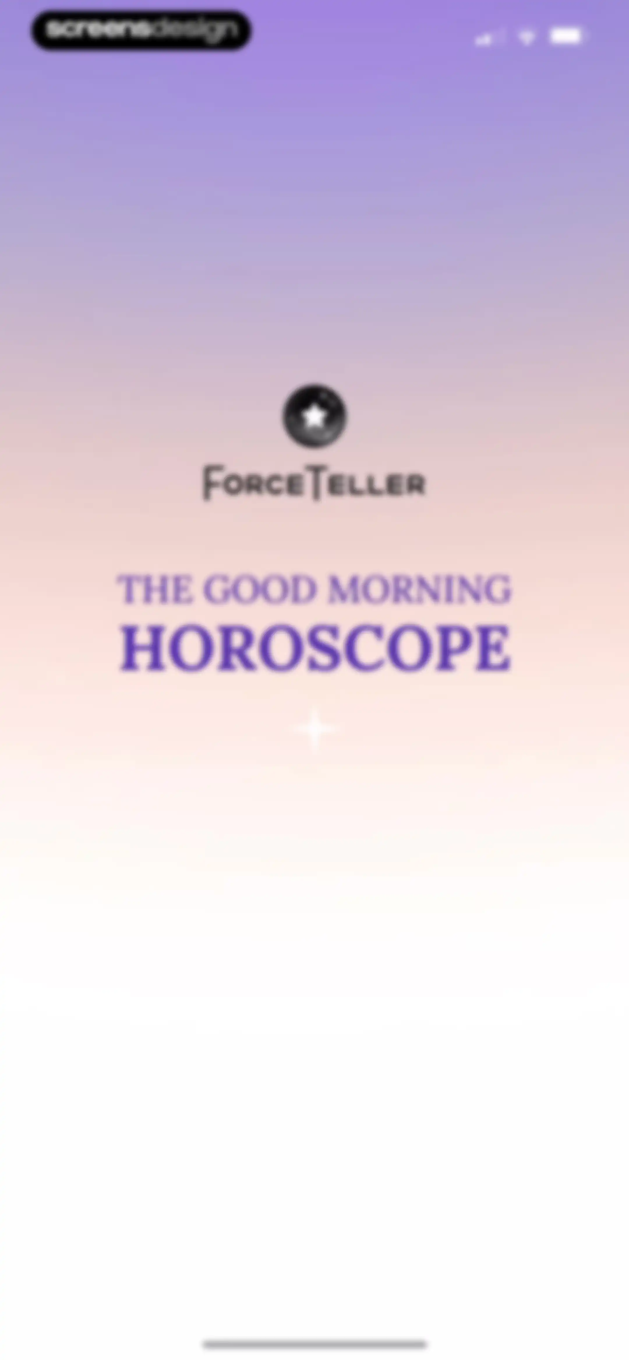 FORCETELLER: Daily Horoscope screen 1