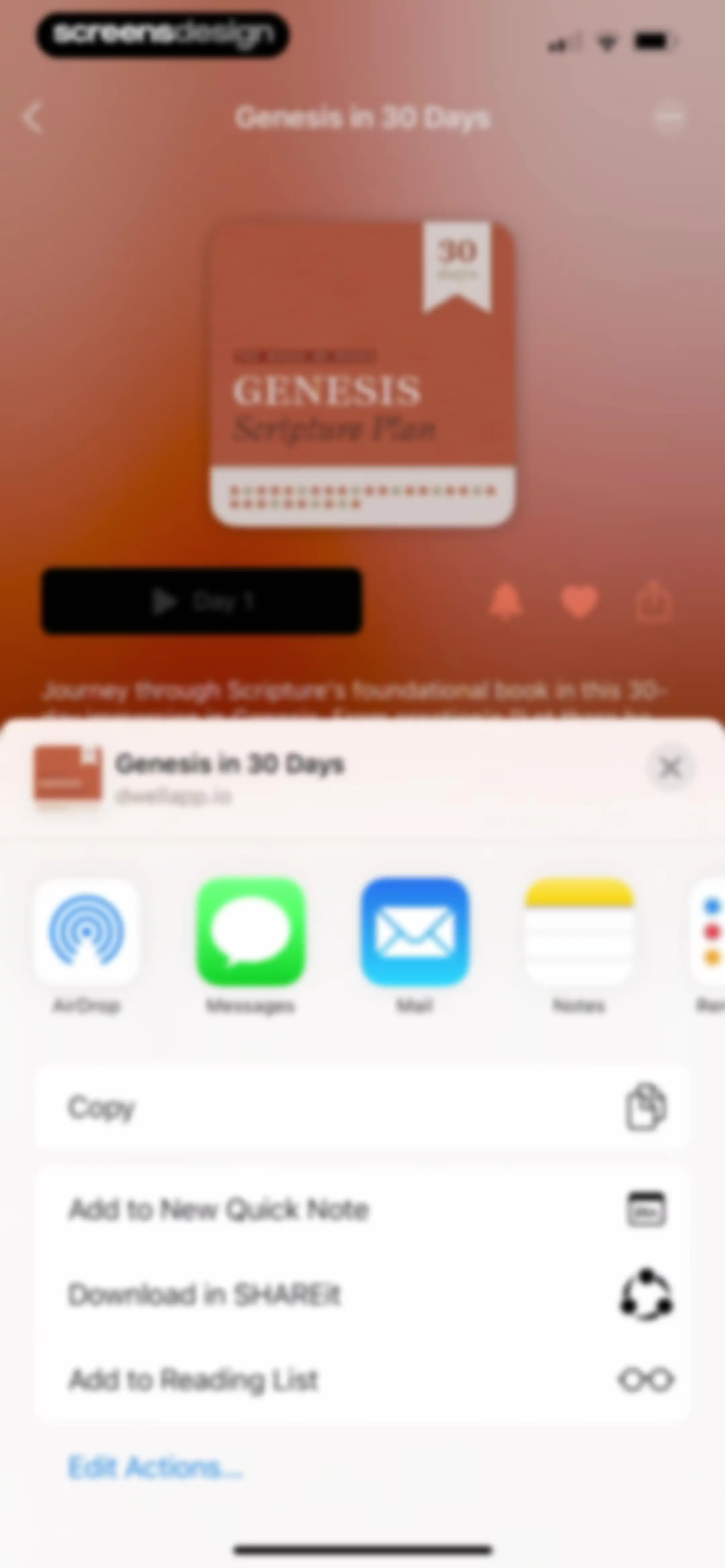 Dwell: Audio Bible screen 17