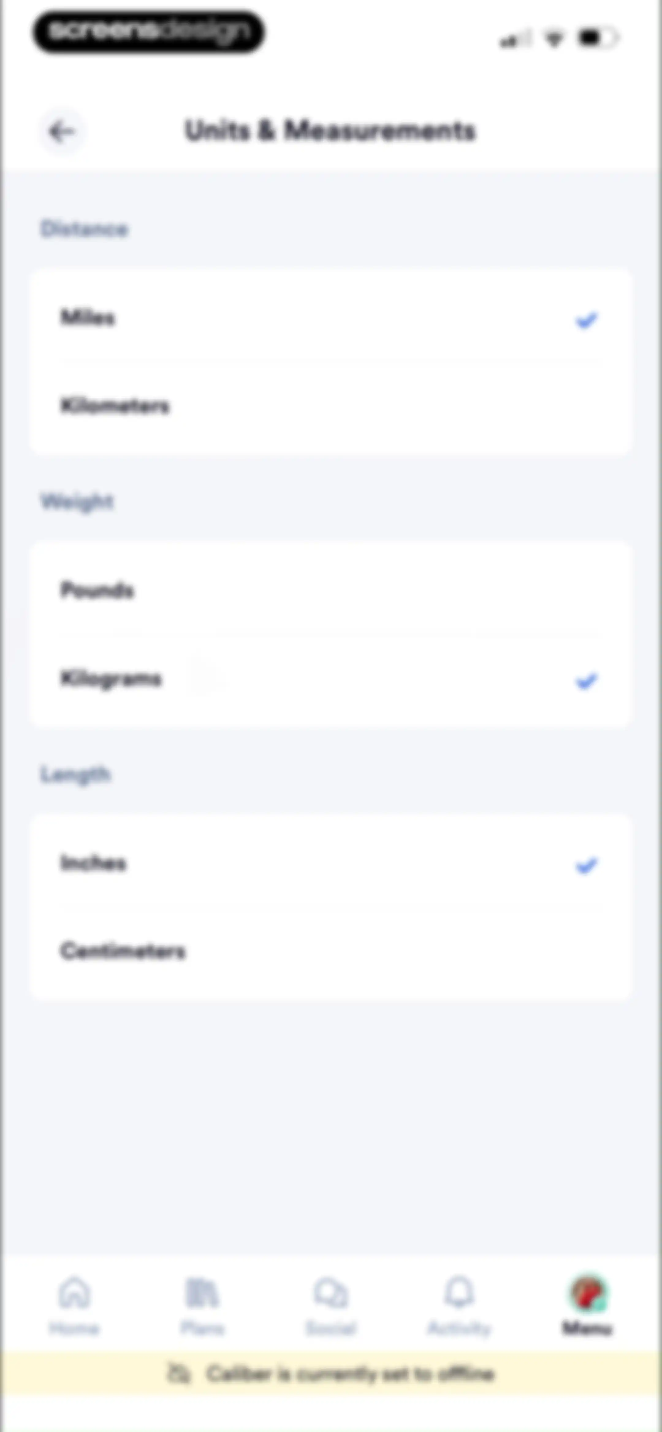 Caliber: Strength Training screen 197