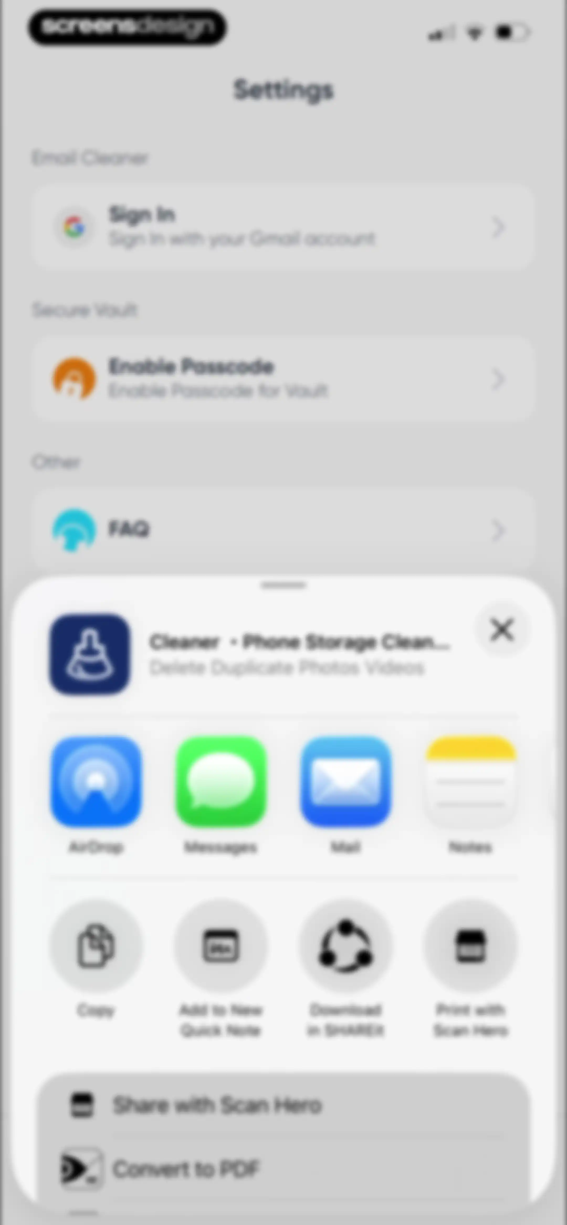 Cleaner ・Phone Storage Cleanup screen 98
