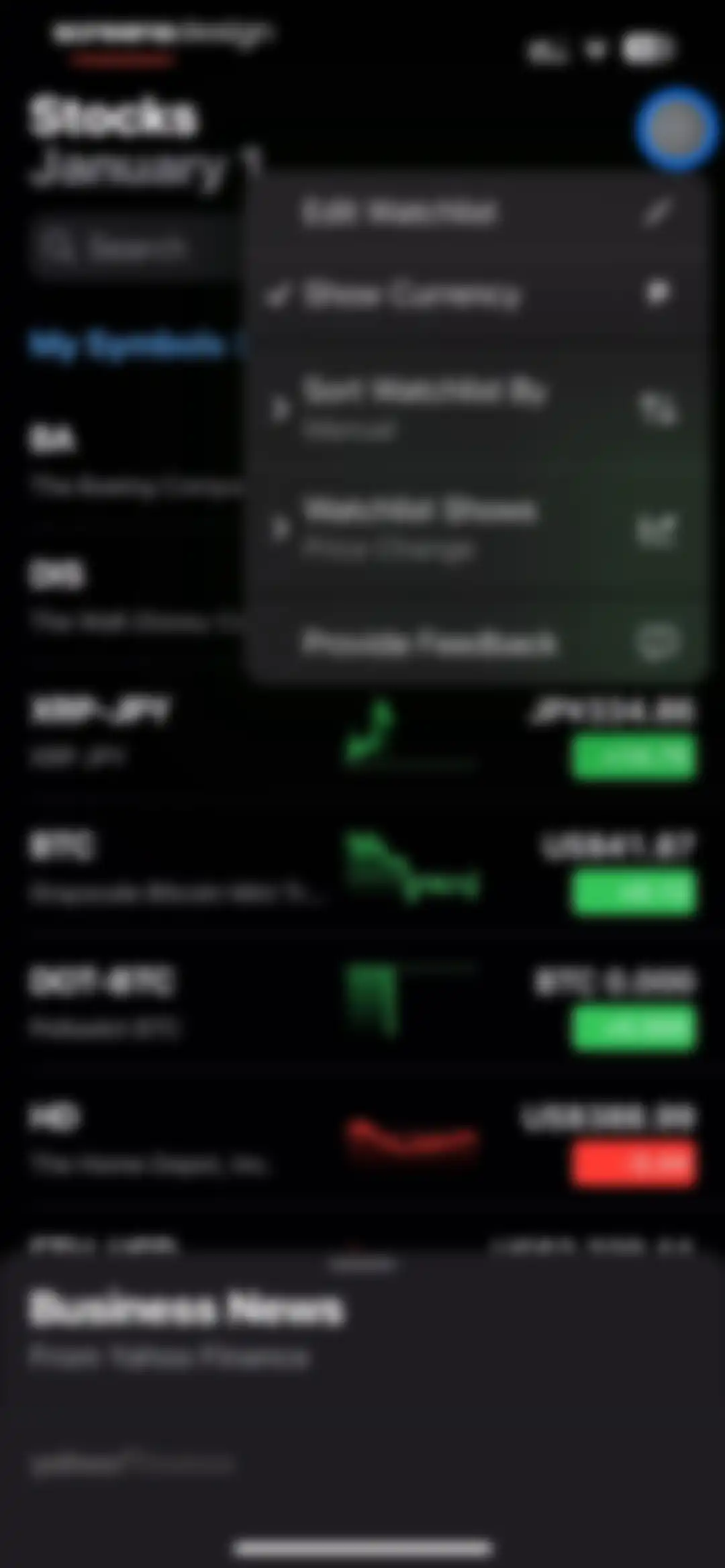 Stocks screen 19