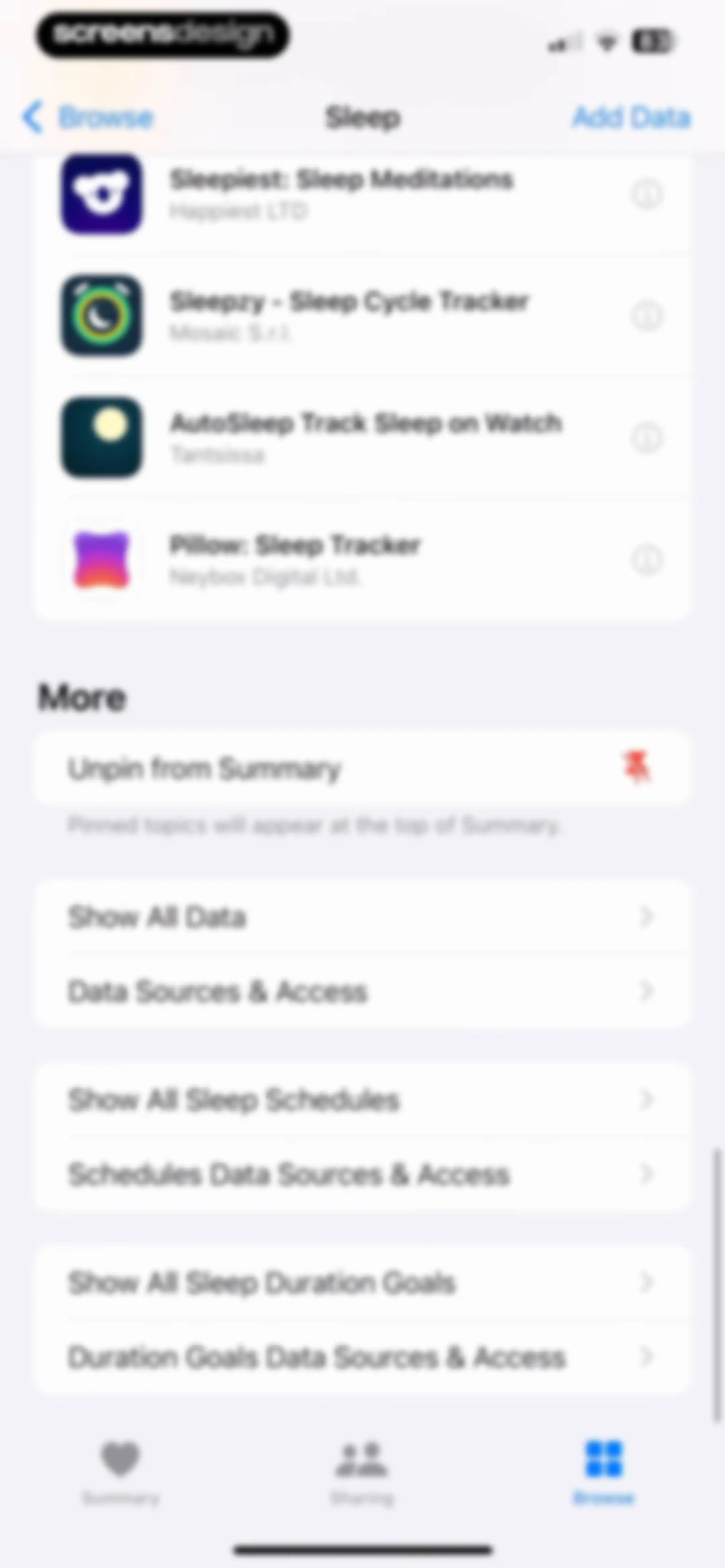 Apple Health screen 173