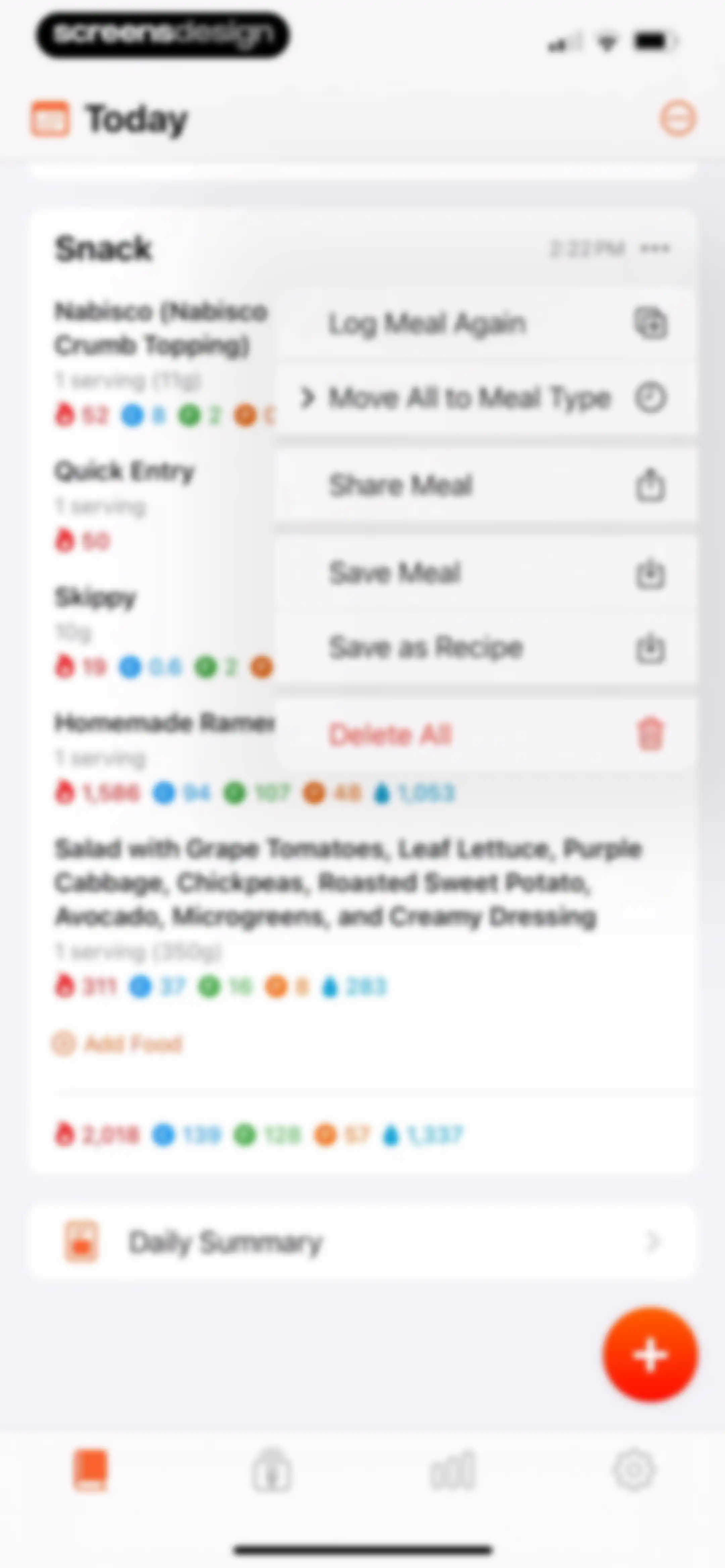 Nutrition Tracker: Foodnoms screen 142