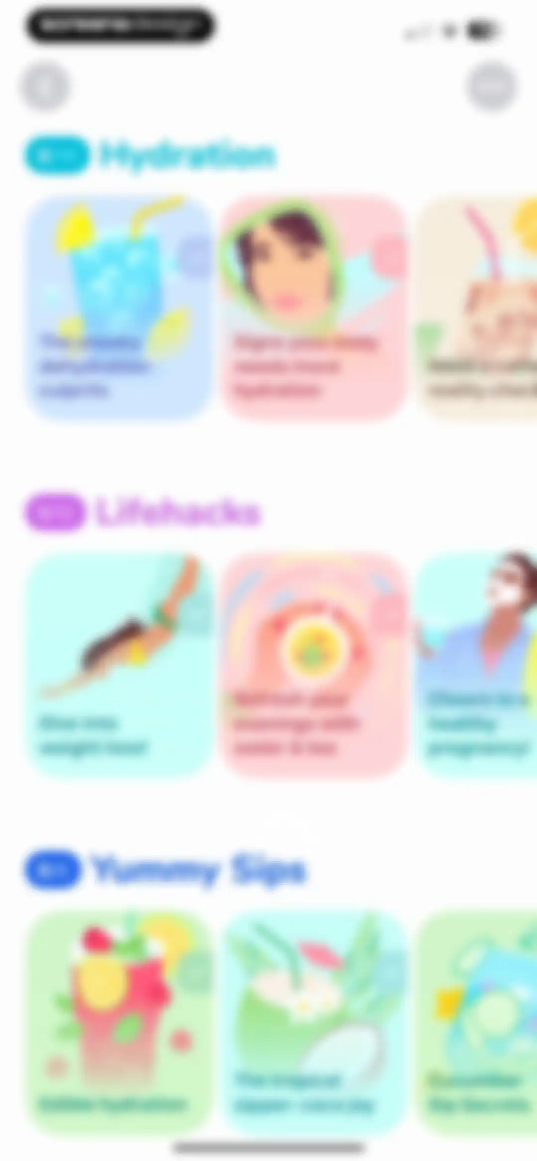 Water tracker Waterllama screen 70
