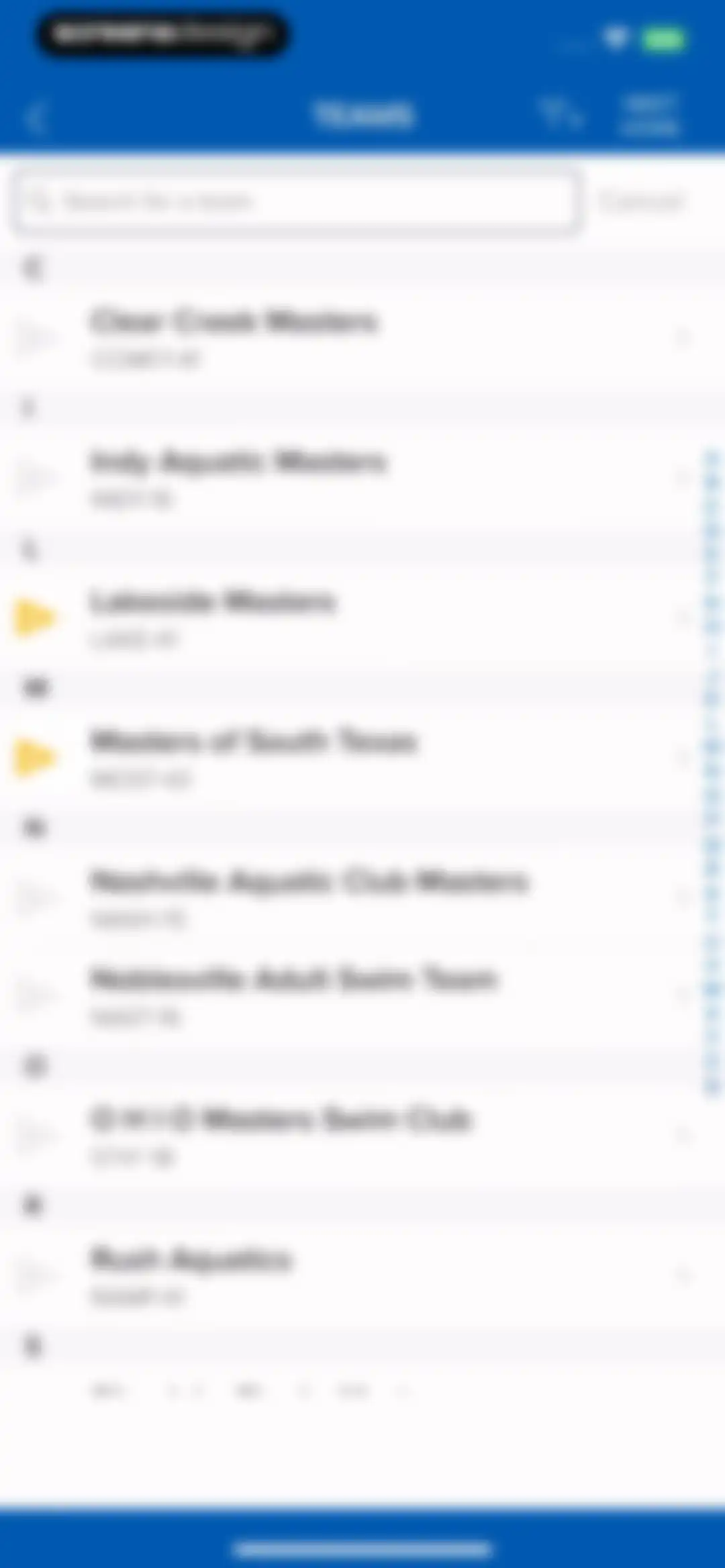 Meet Mobile: Swim screen 23