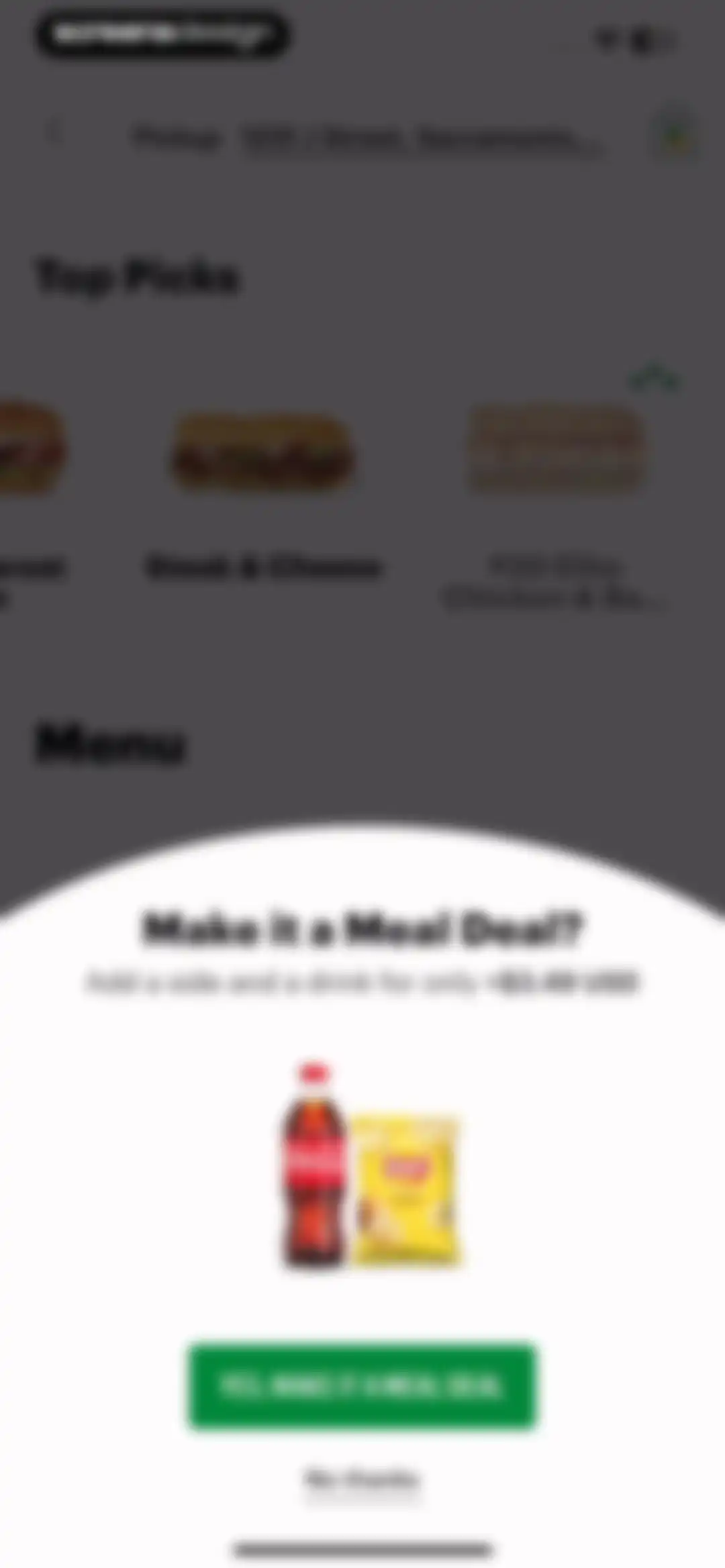 Subway® screen 22