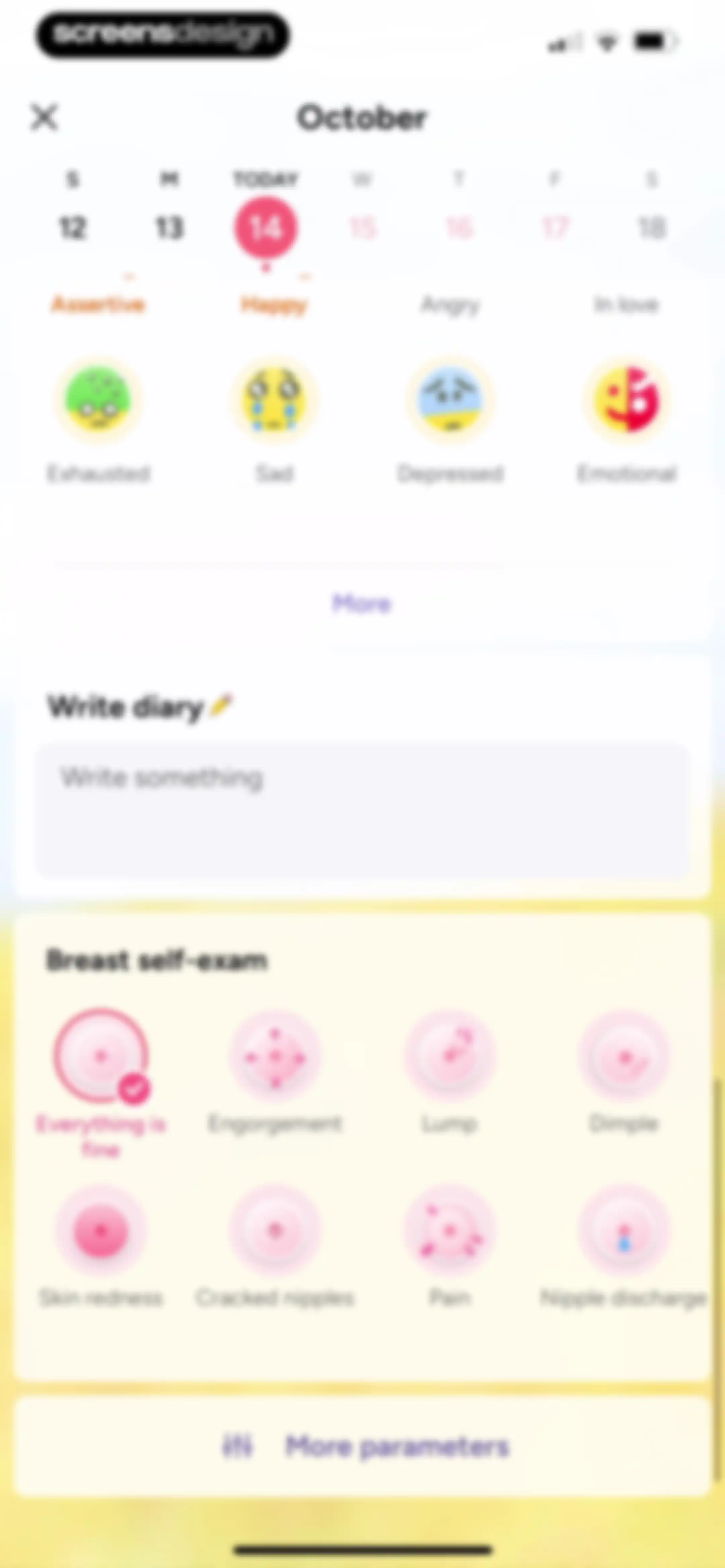 Period Tracker Period Calendar screen 158