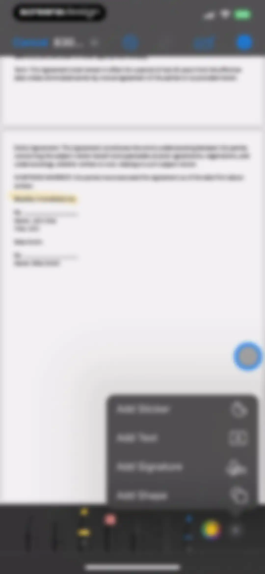 FAX from iPhone - Send Doc screen 10