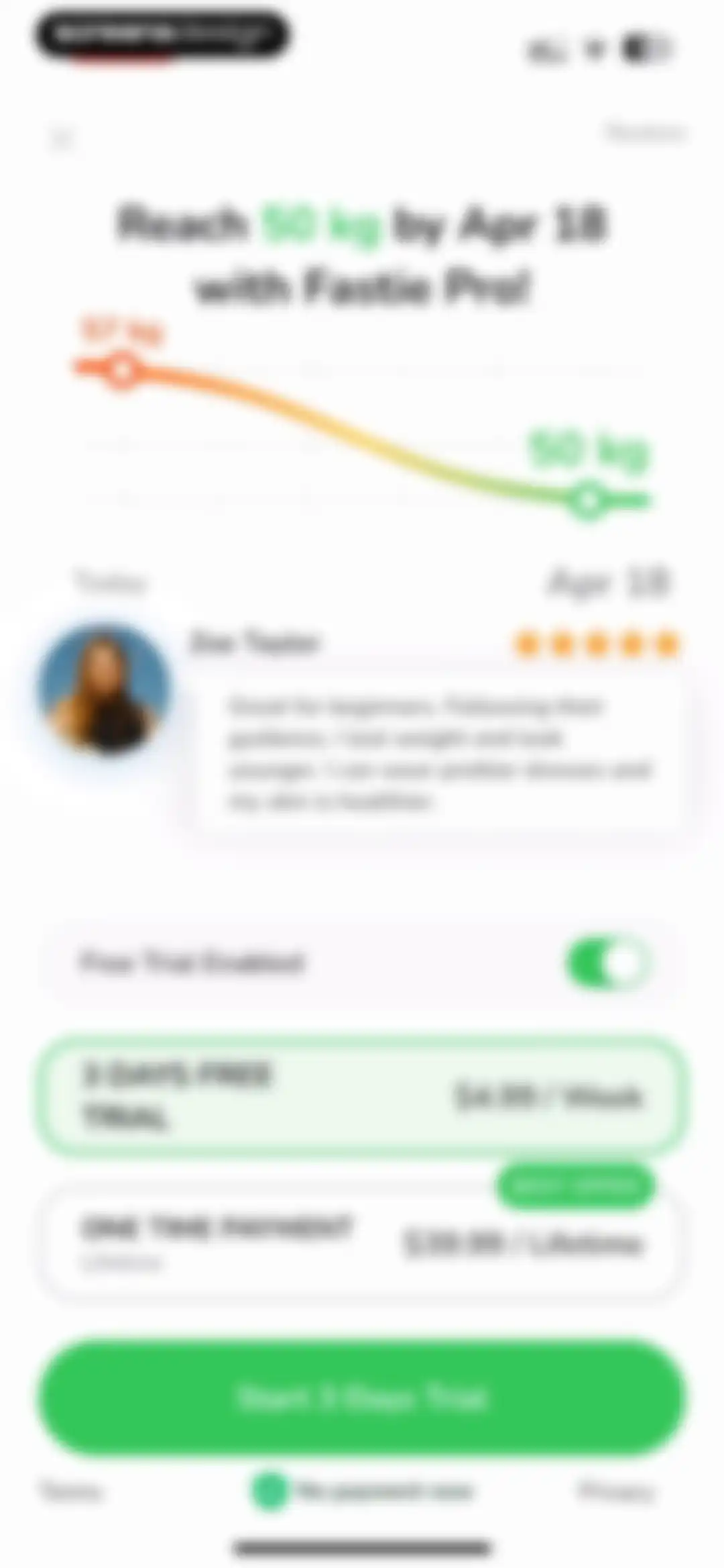 Fastie: Calorie & Food Tracker screen 41