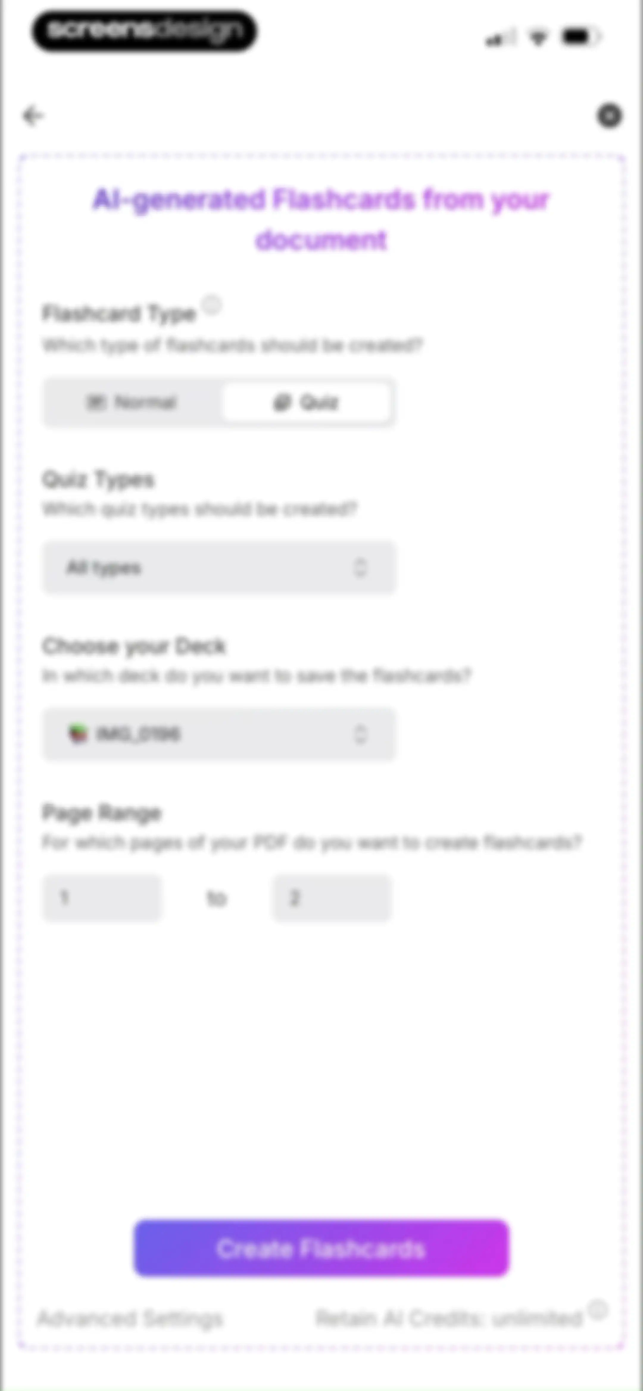Retain Cards: AI Flashcards screen 92