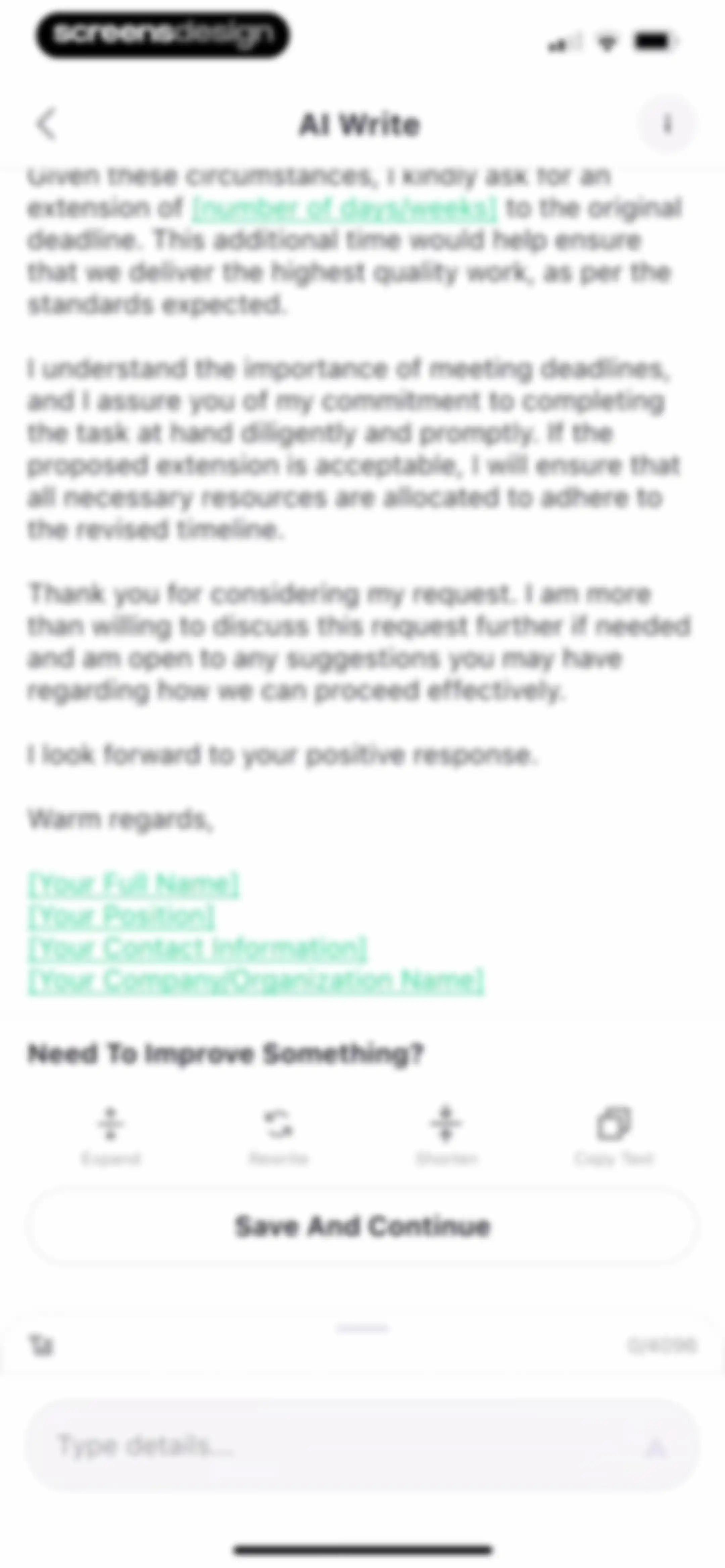 Friday AI Email Writer screen 60