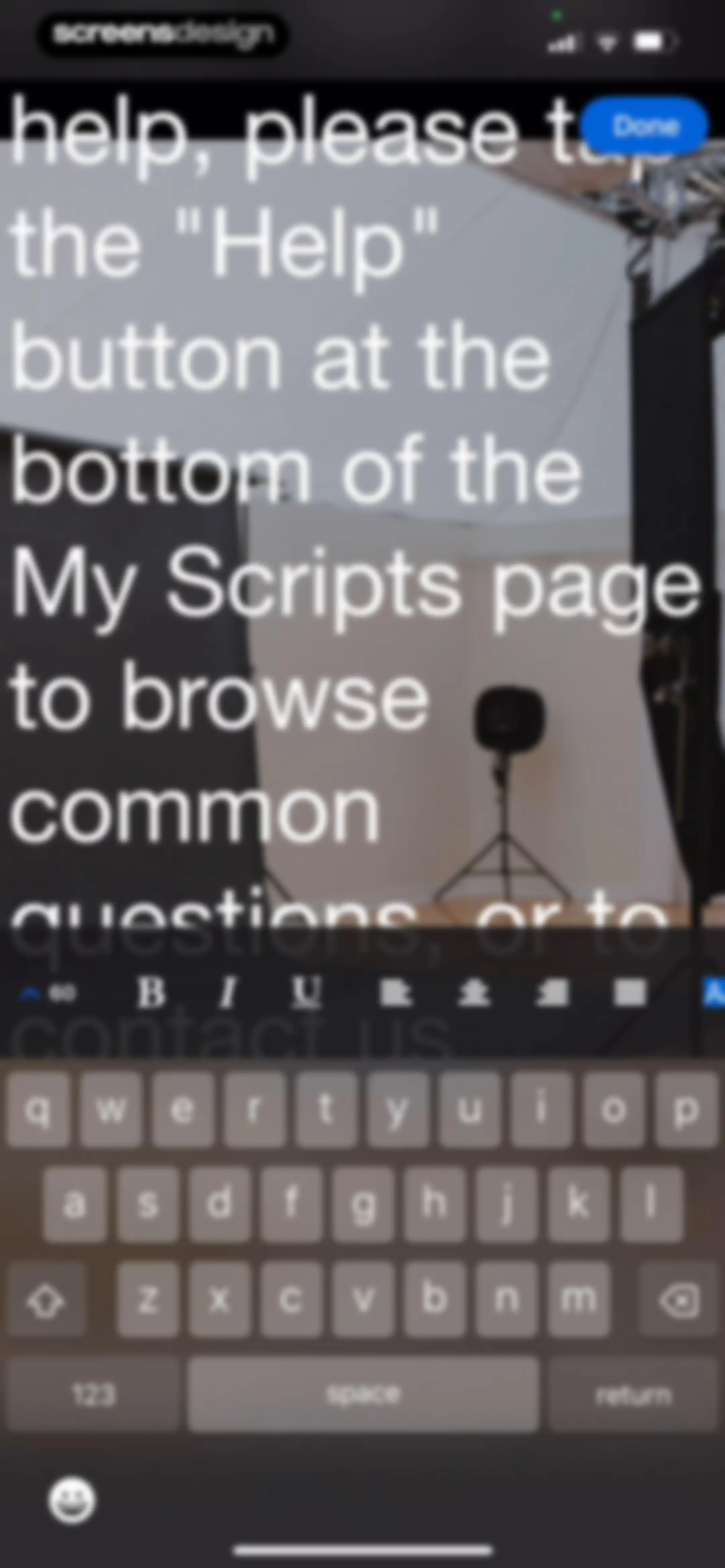 Teleprompter screen 45