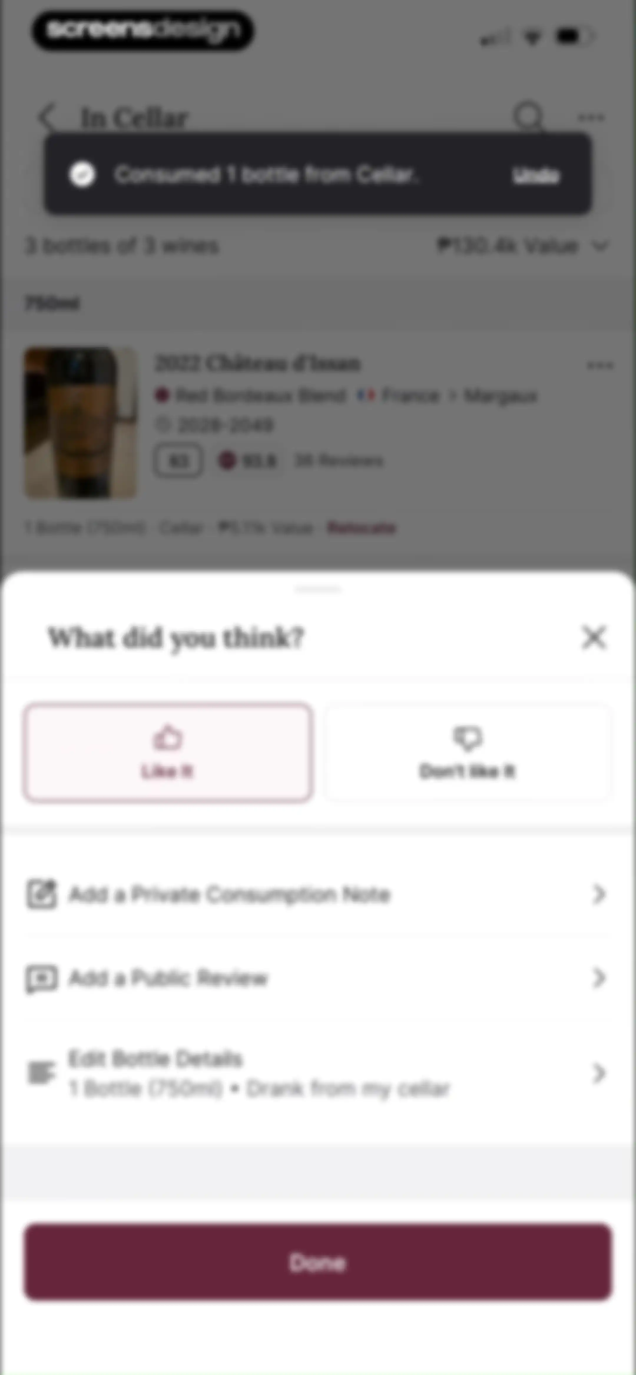 CellarTracker: #1 Wine Tracker screen 108