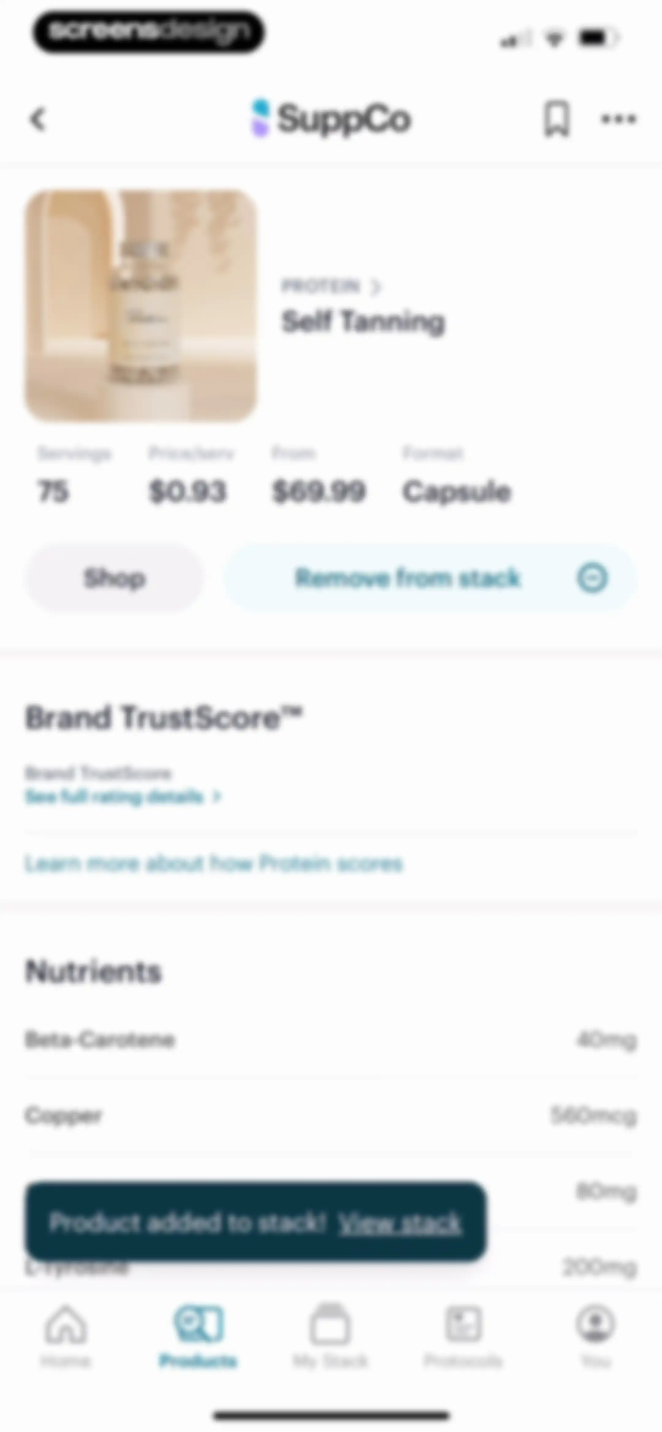 SuppCo: Supplement Scanner screen 82