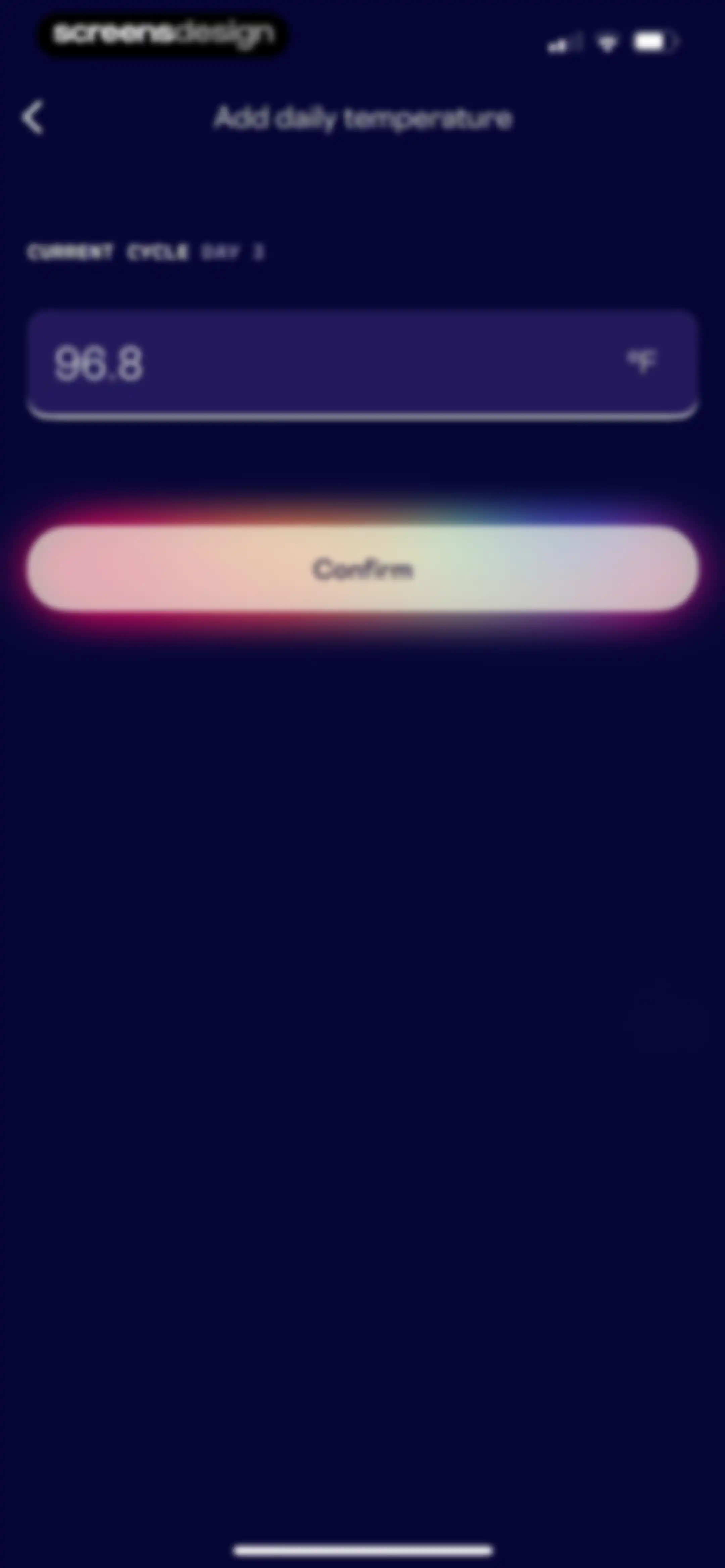 Stardust Period Tracker screen 100