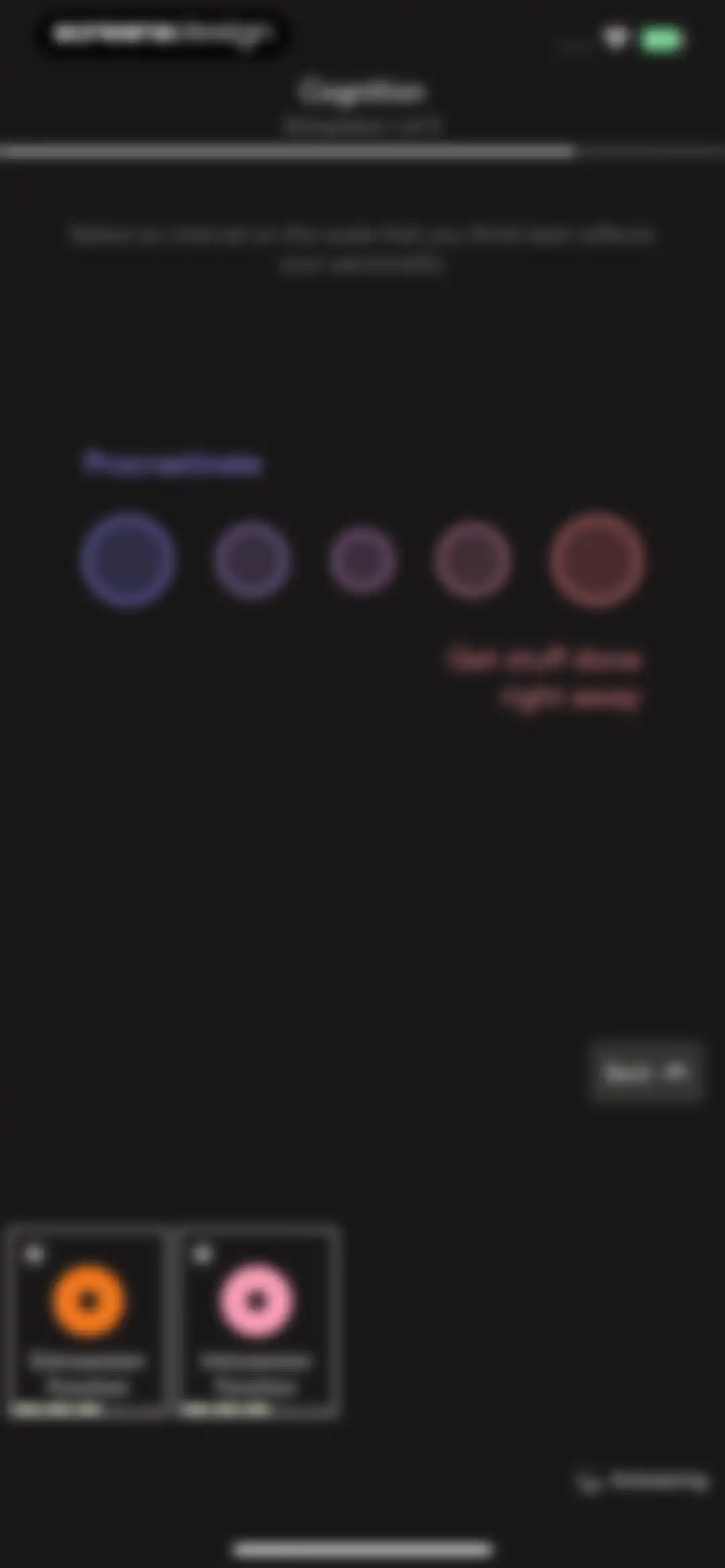 Dimensional: Personality Test screen 40