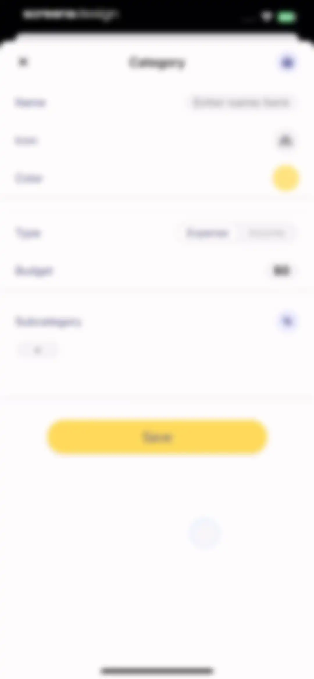 Budget app - spending tracker screen 86