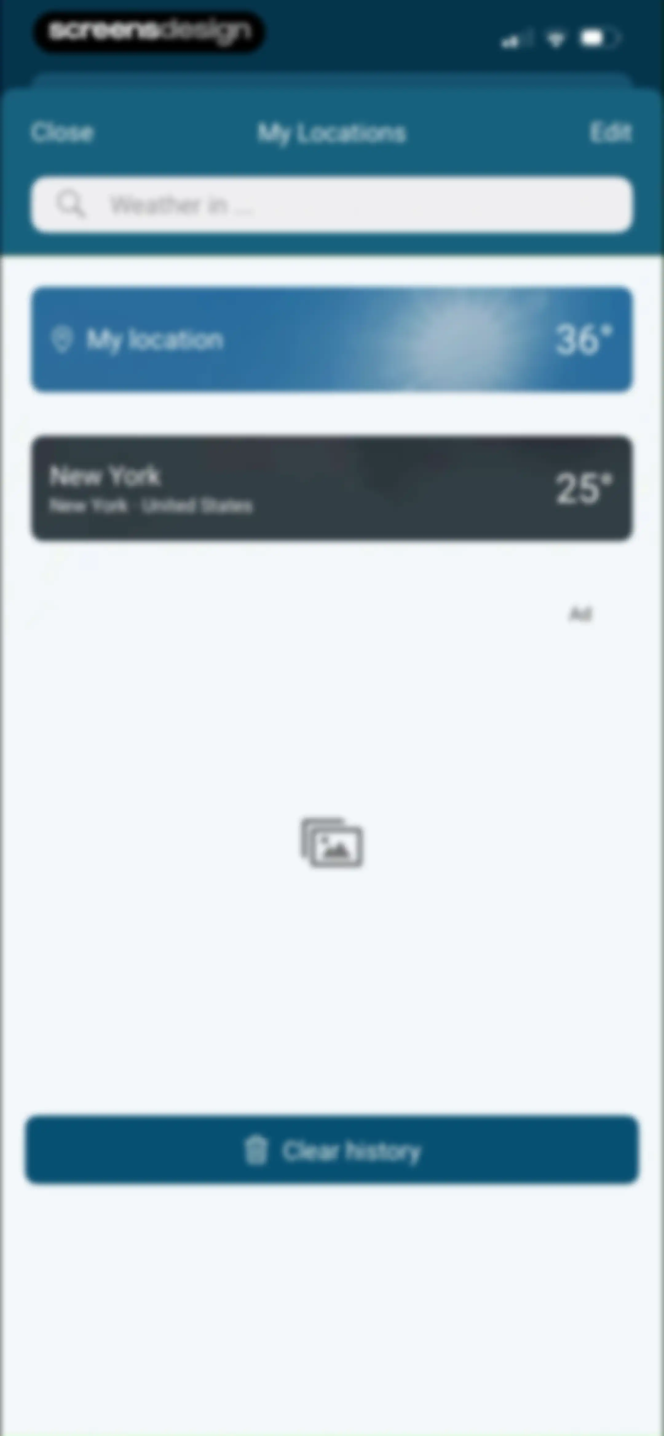 Weather & Radar screen 40
