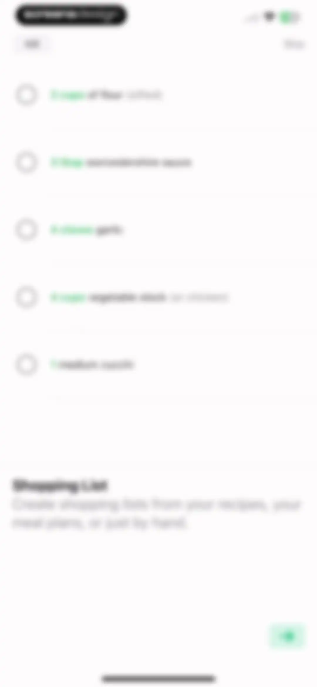 Pestle: Recipe Manager screen 4