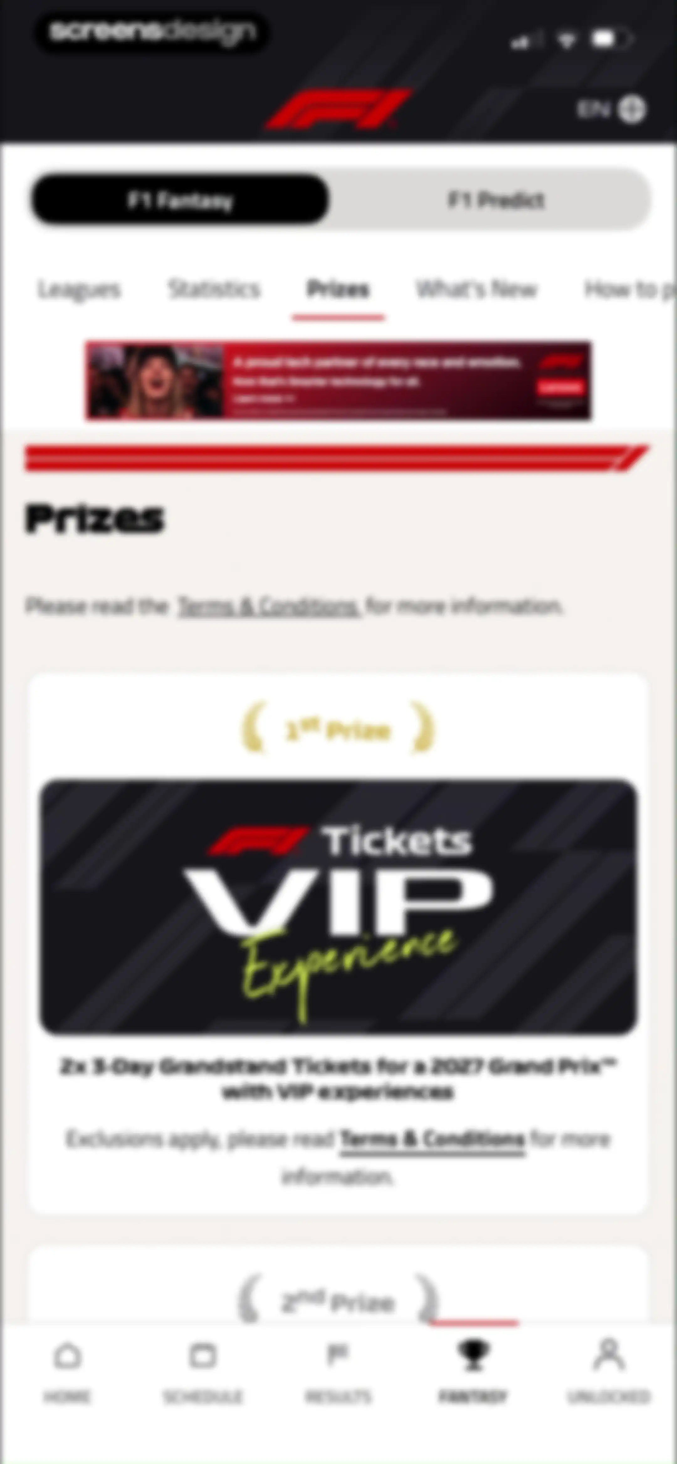 Formula 1® screen 112