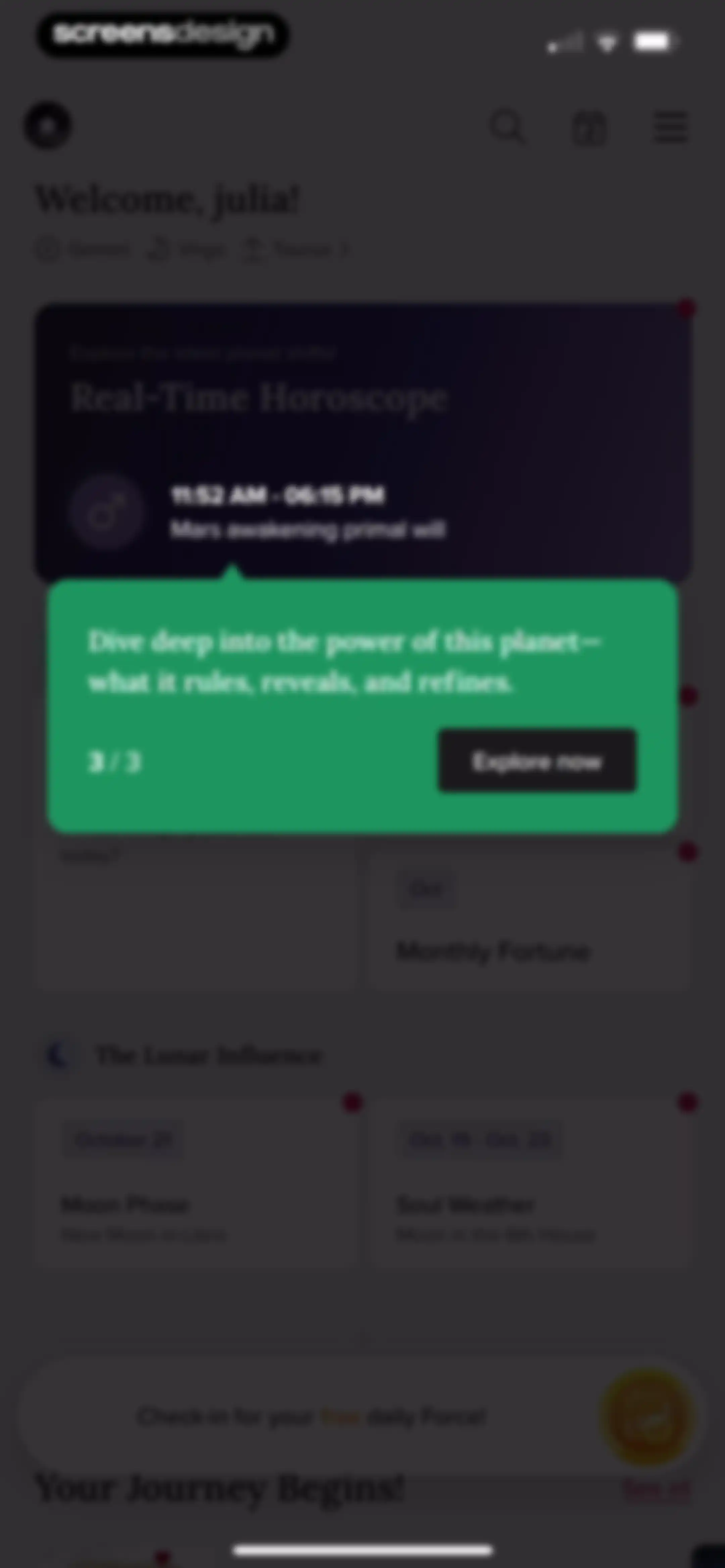 FORCETELLER: Daily Horoscope screen 36