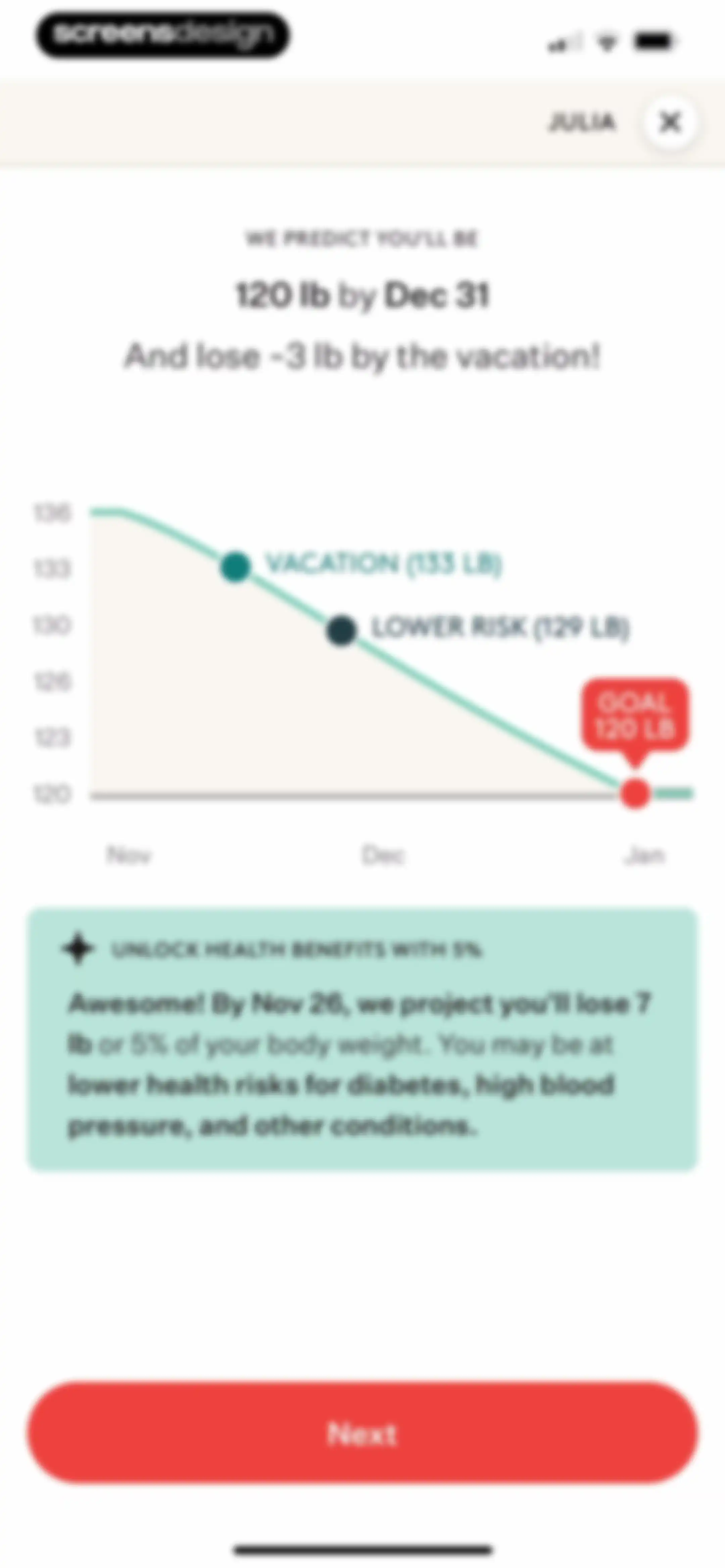 Noom Weight Loss, Food Tracker screen 104