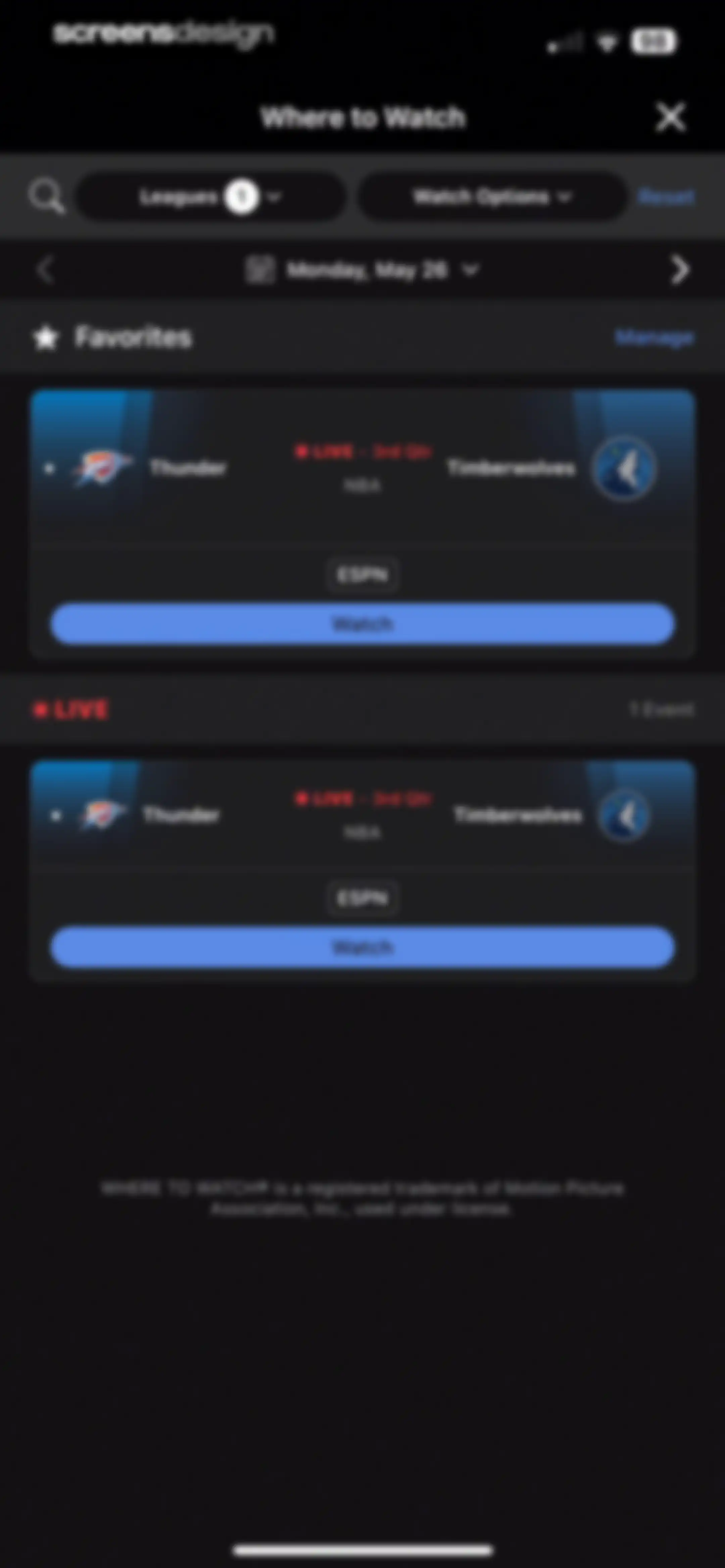 ESPN: Live Sports & Scores screen 107