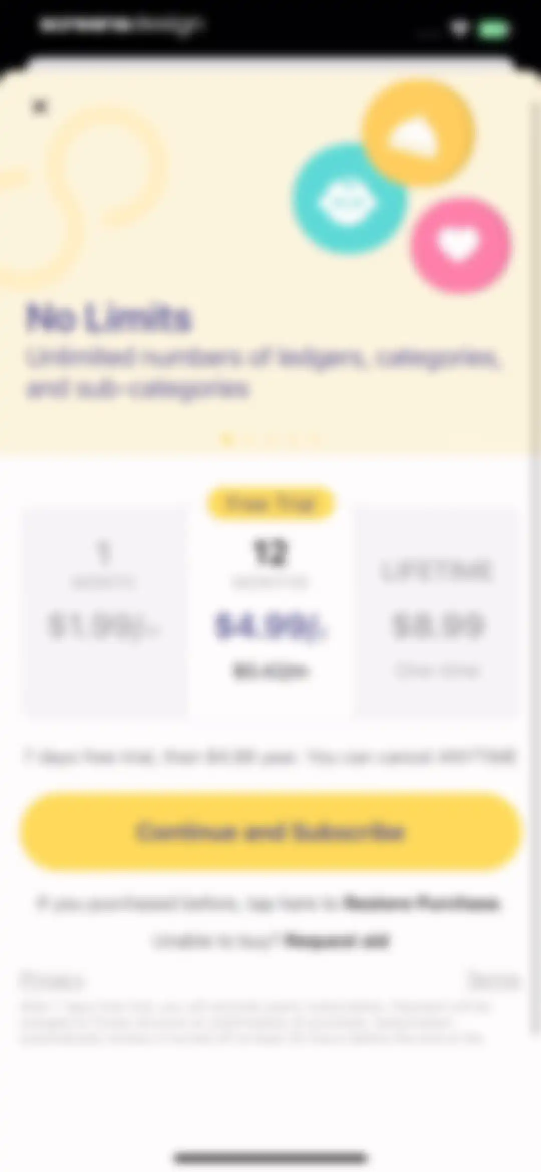 Budget app - spending tracker screen 19