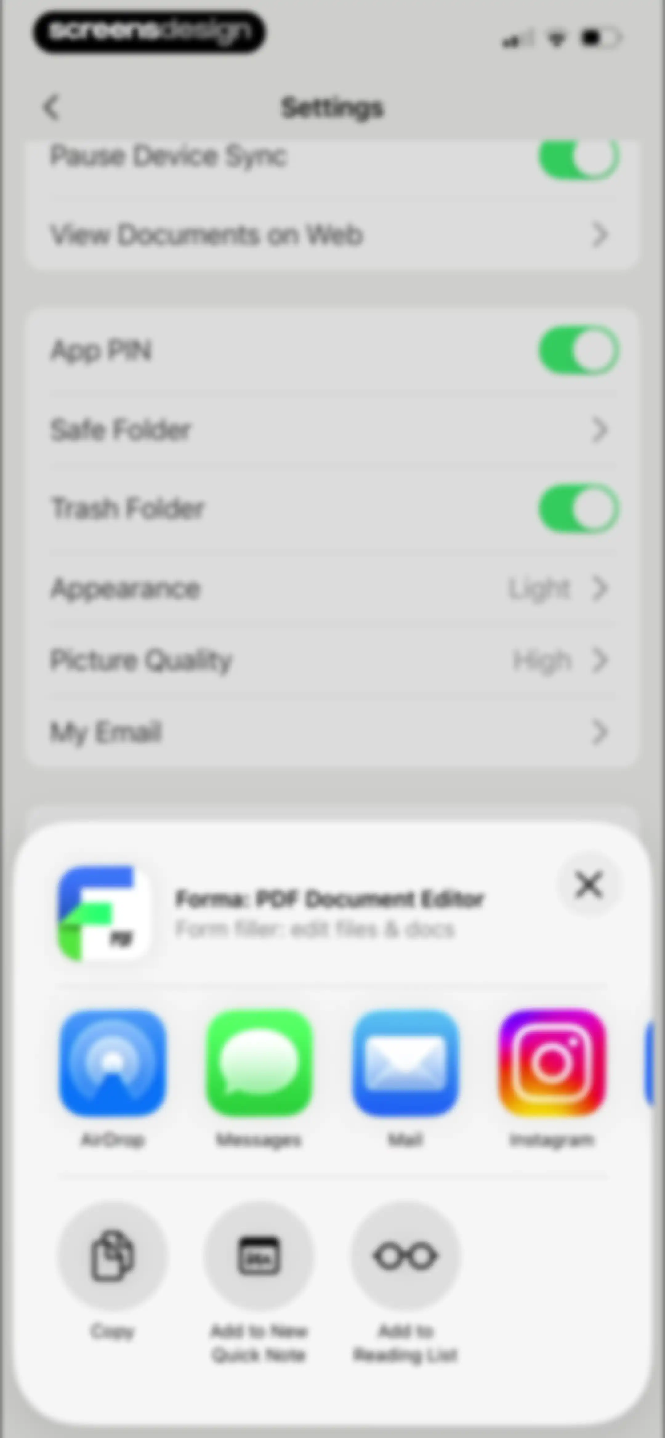 Forma: PDF Document Editor screen 180