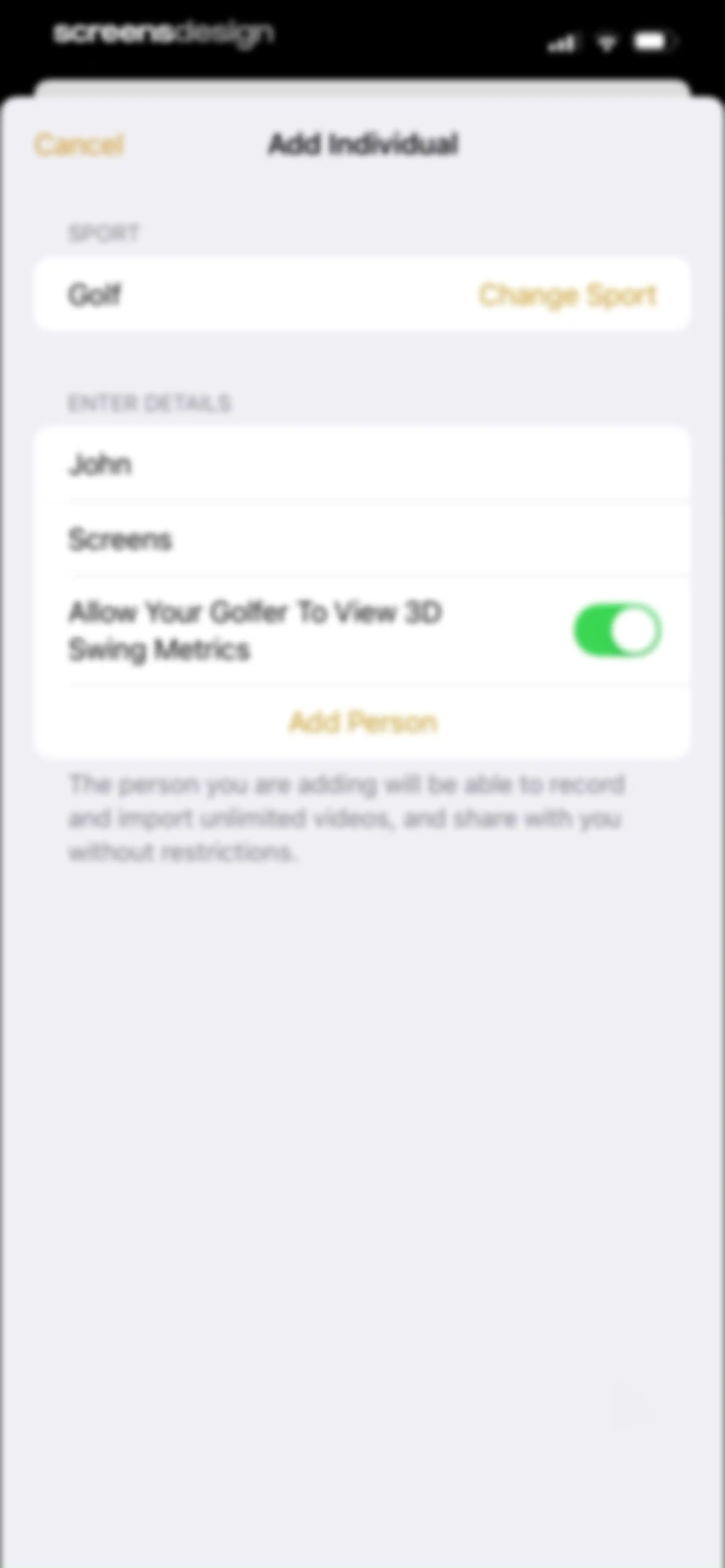 Onform: Video Analysis App screen 100