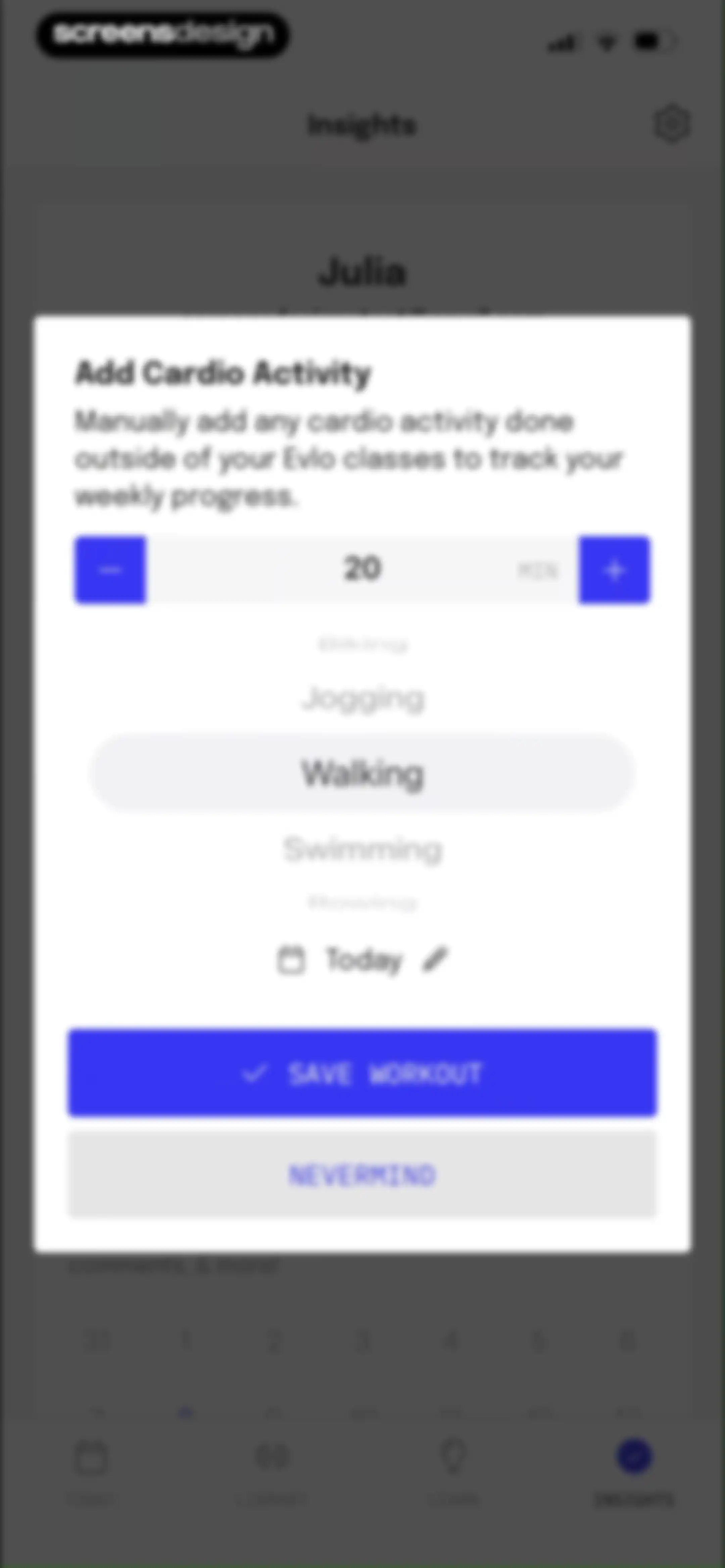 Evlo Fitness screen 82