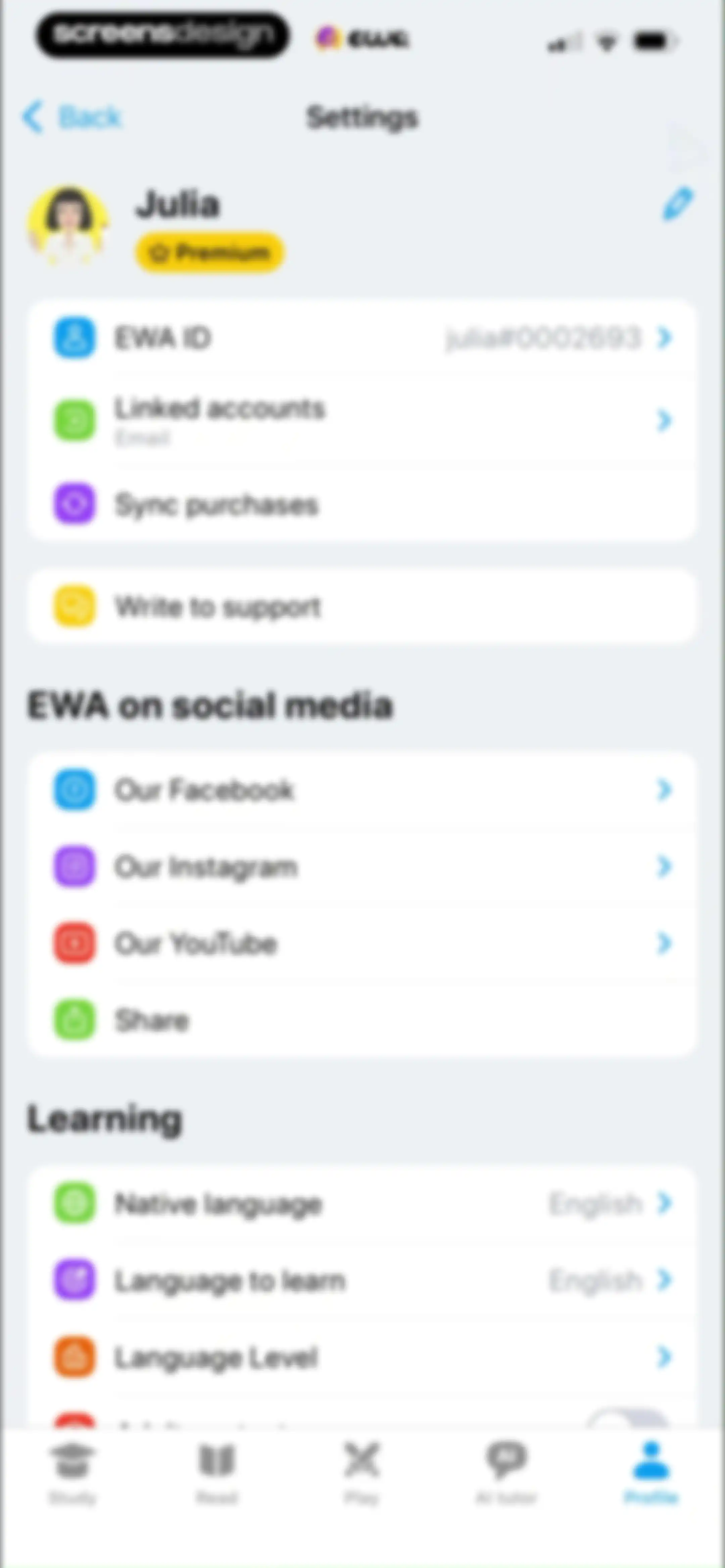 EWA: Learn Languages screen 181