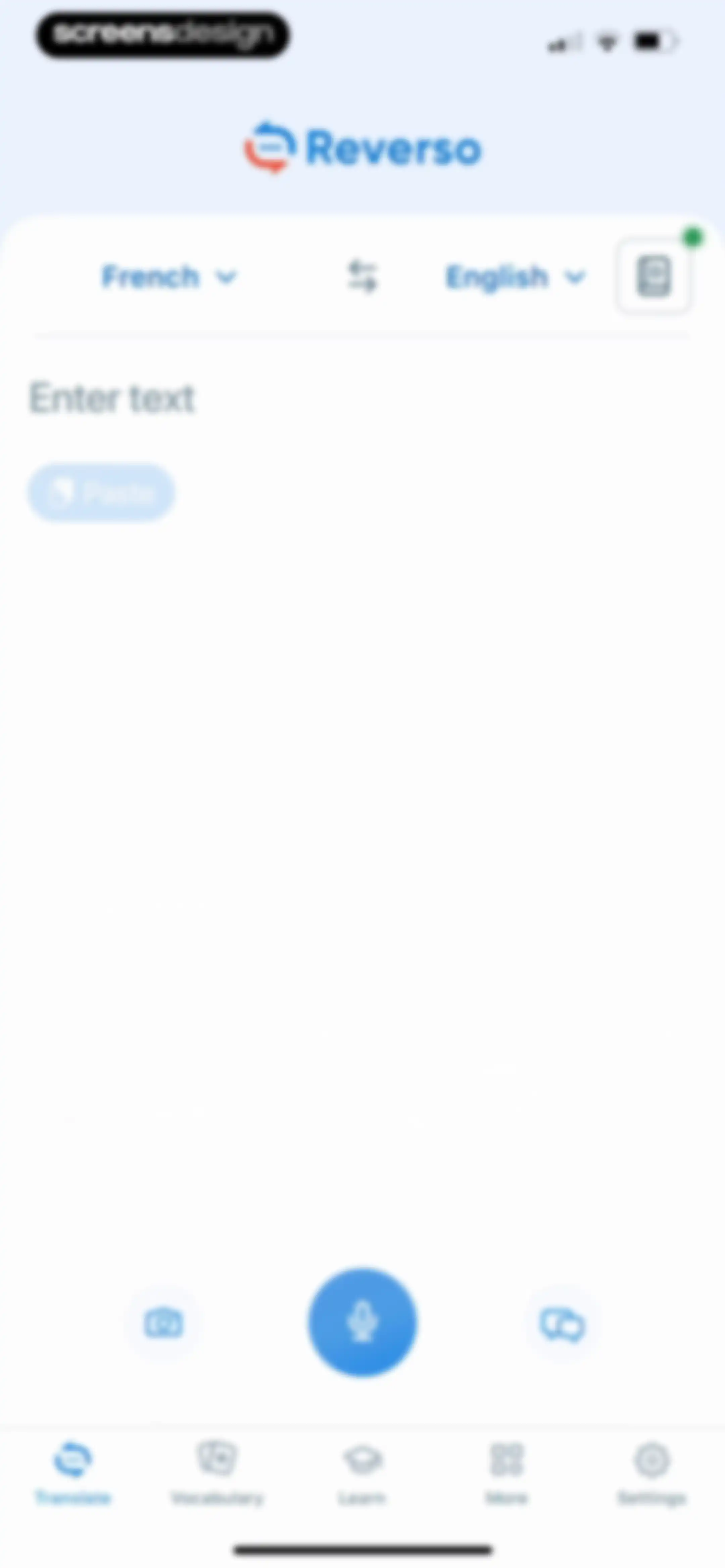 Reverso translate and learn screen 17