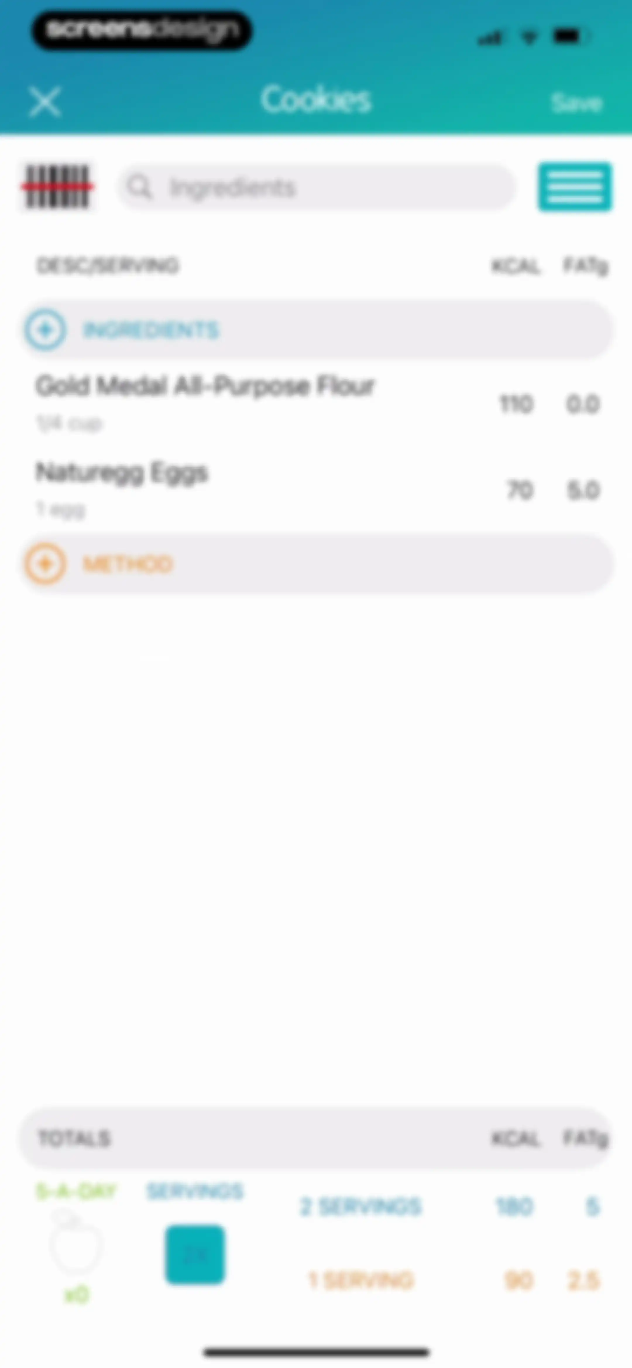Calorie Counter + screen 95