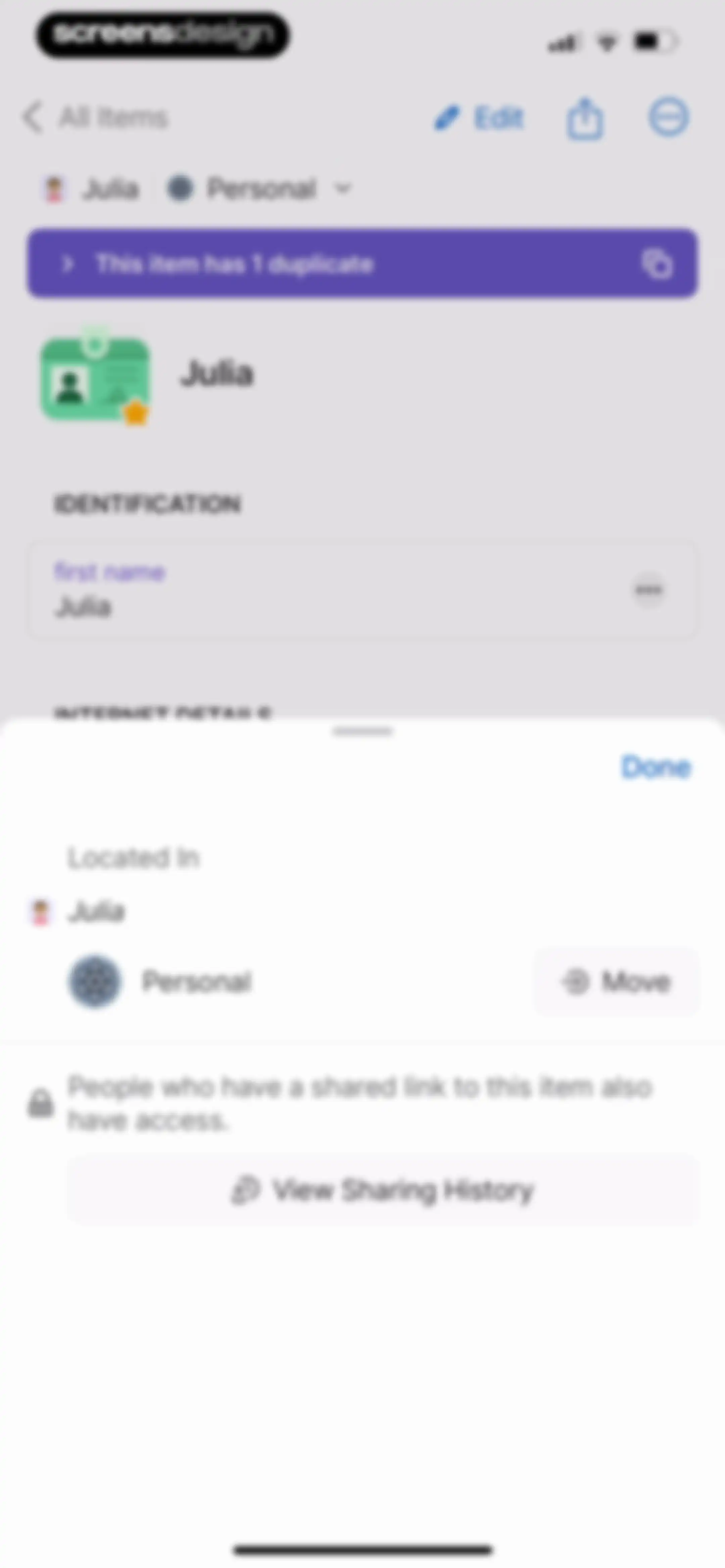 1Password: Password Manager screen 100