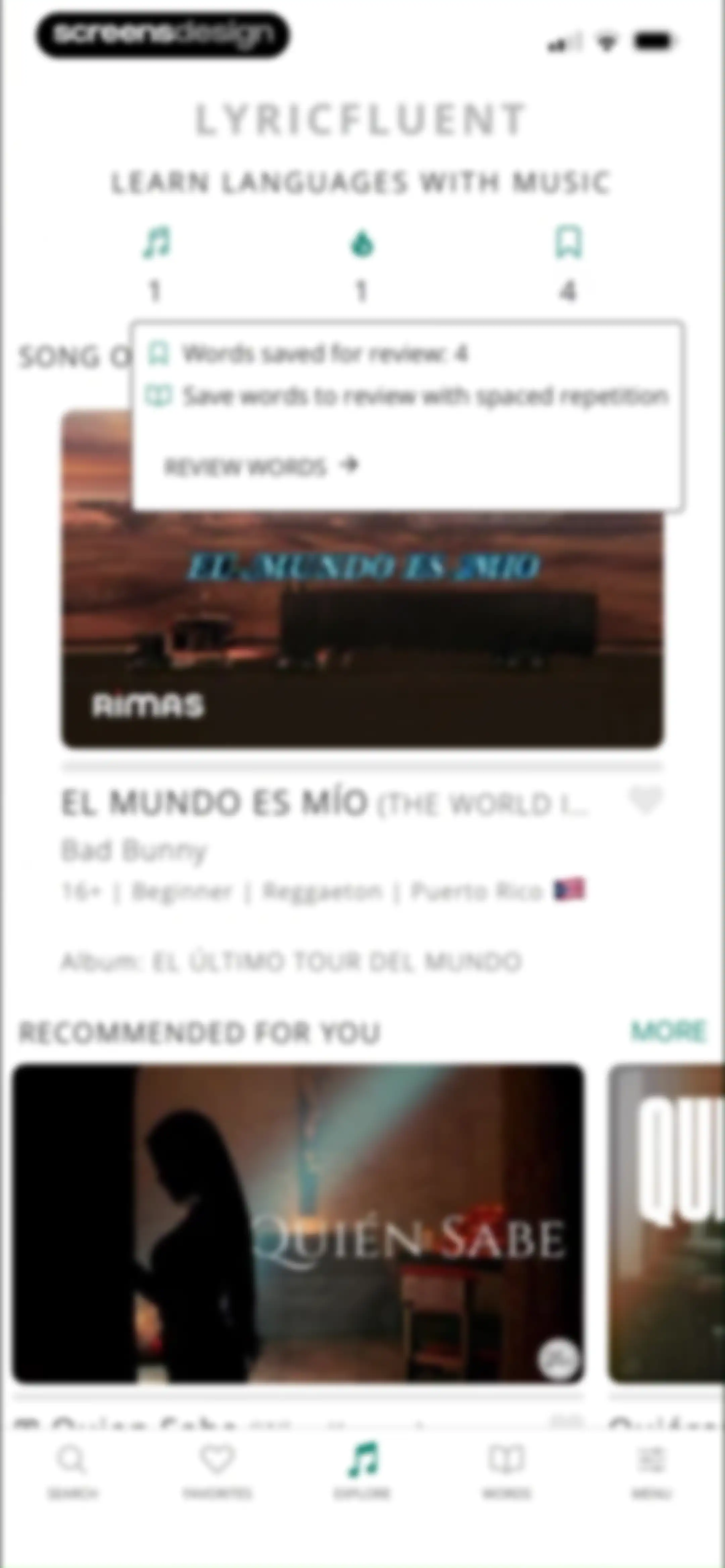 LyricFluent: Learn Languages screen 49