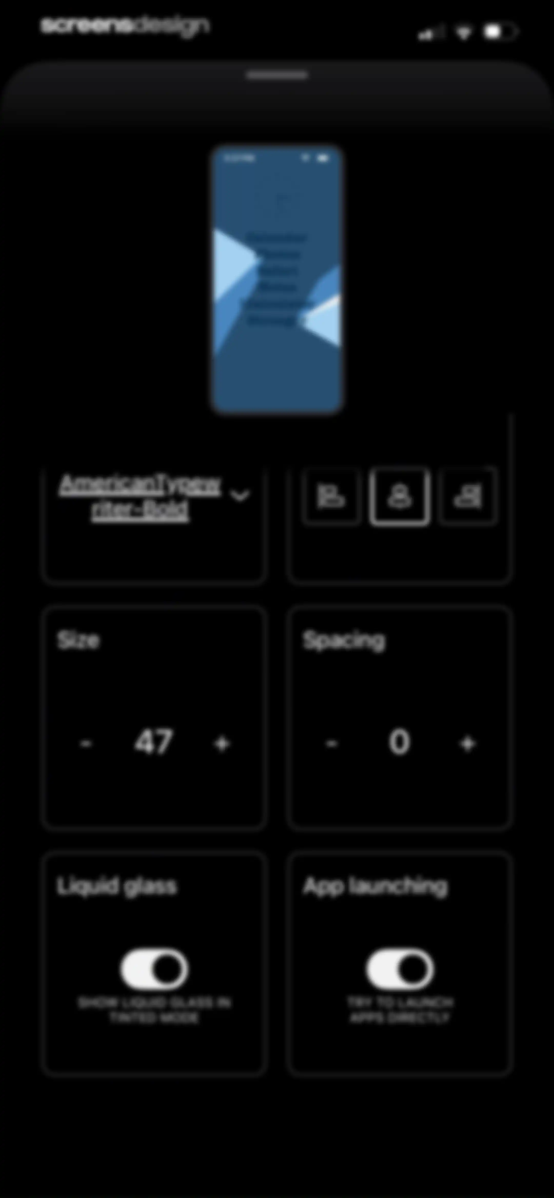 Blank Spaces Launcher screen 59