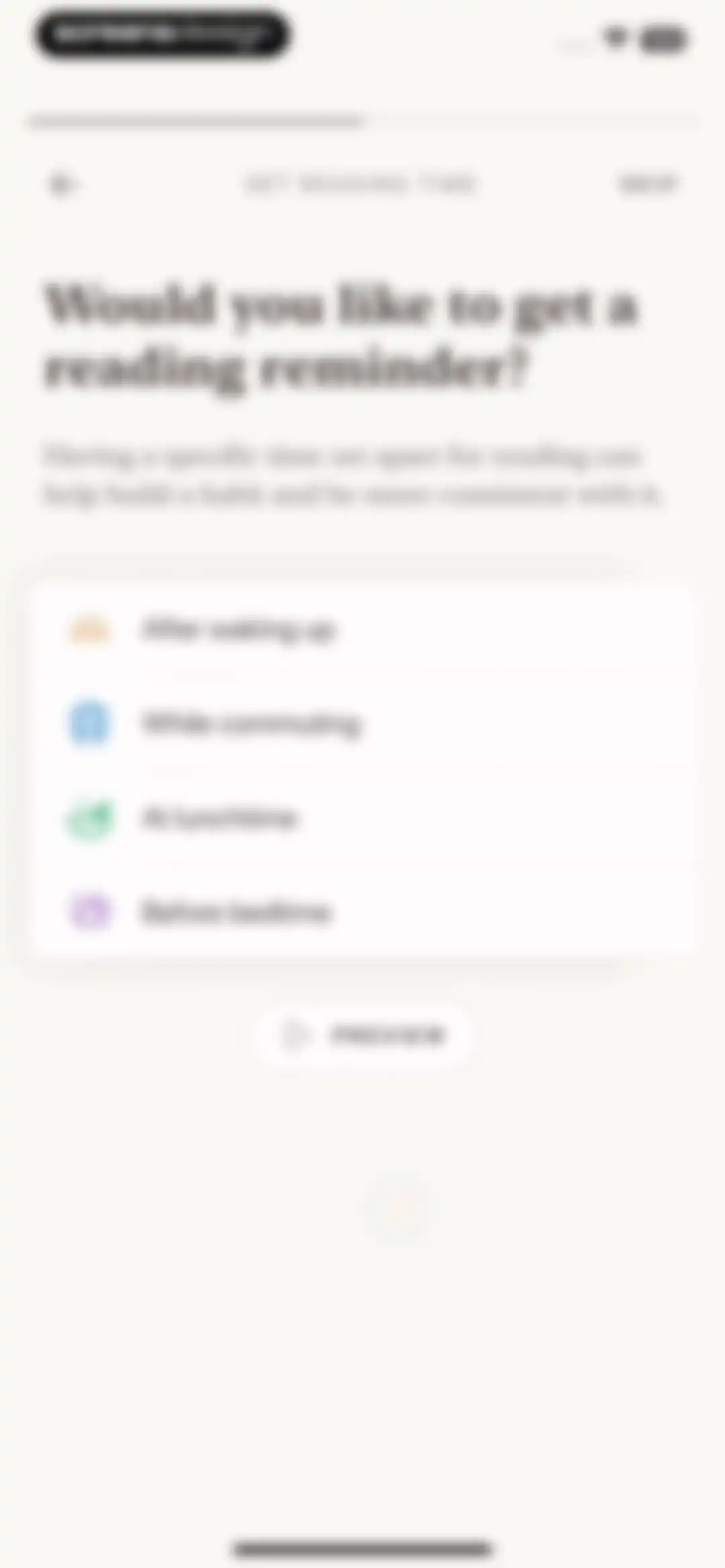 Alfread: grow reading habit screen 4