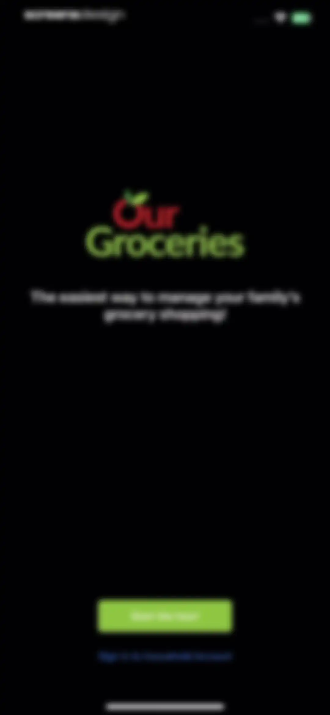 Our Groceries Shopping List screen 2