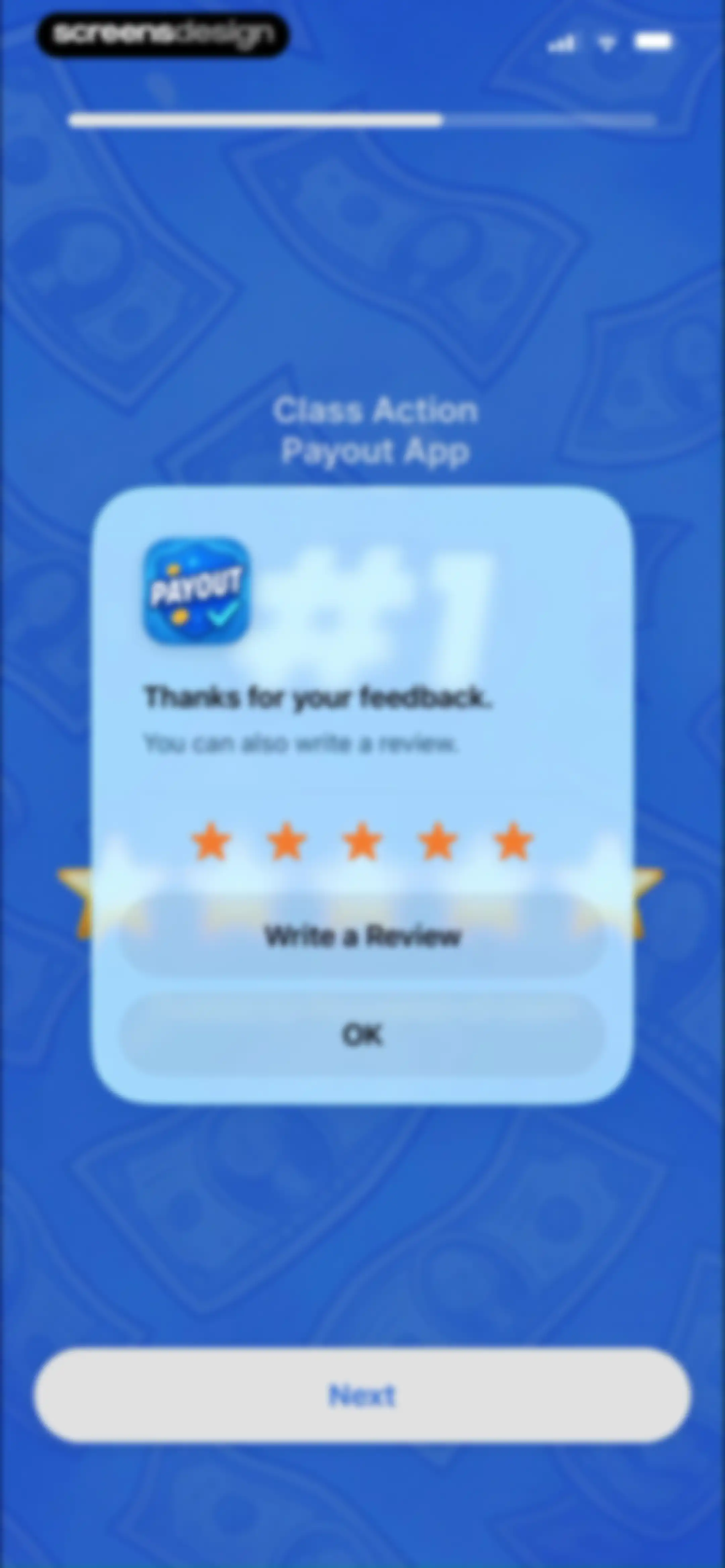 Payout: Claim Class Actions screen 12