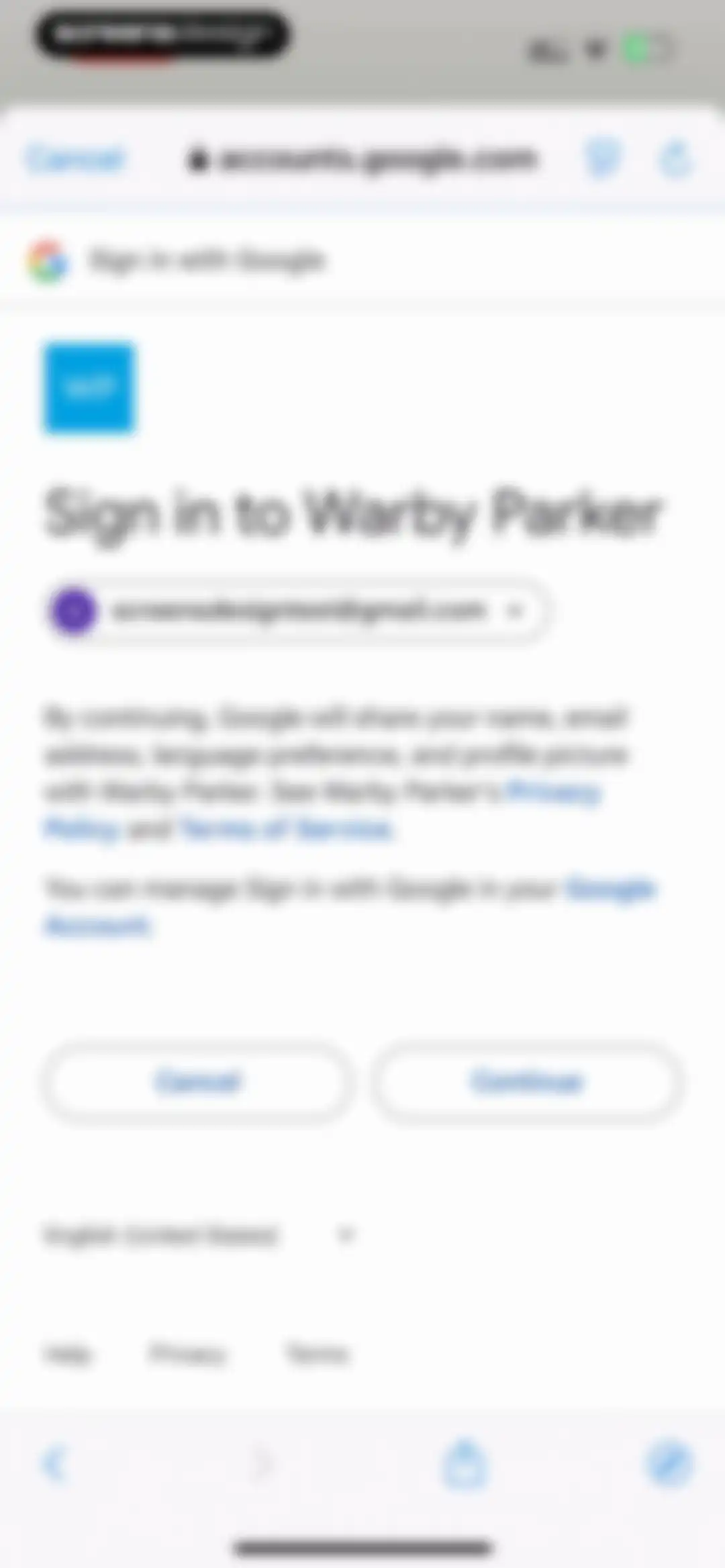 Warby Parker screen 90